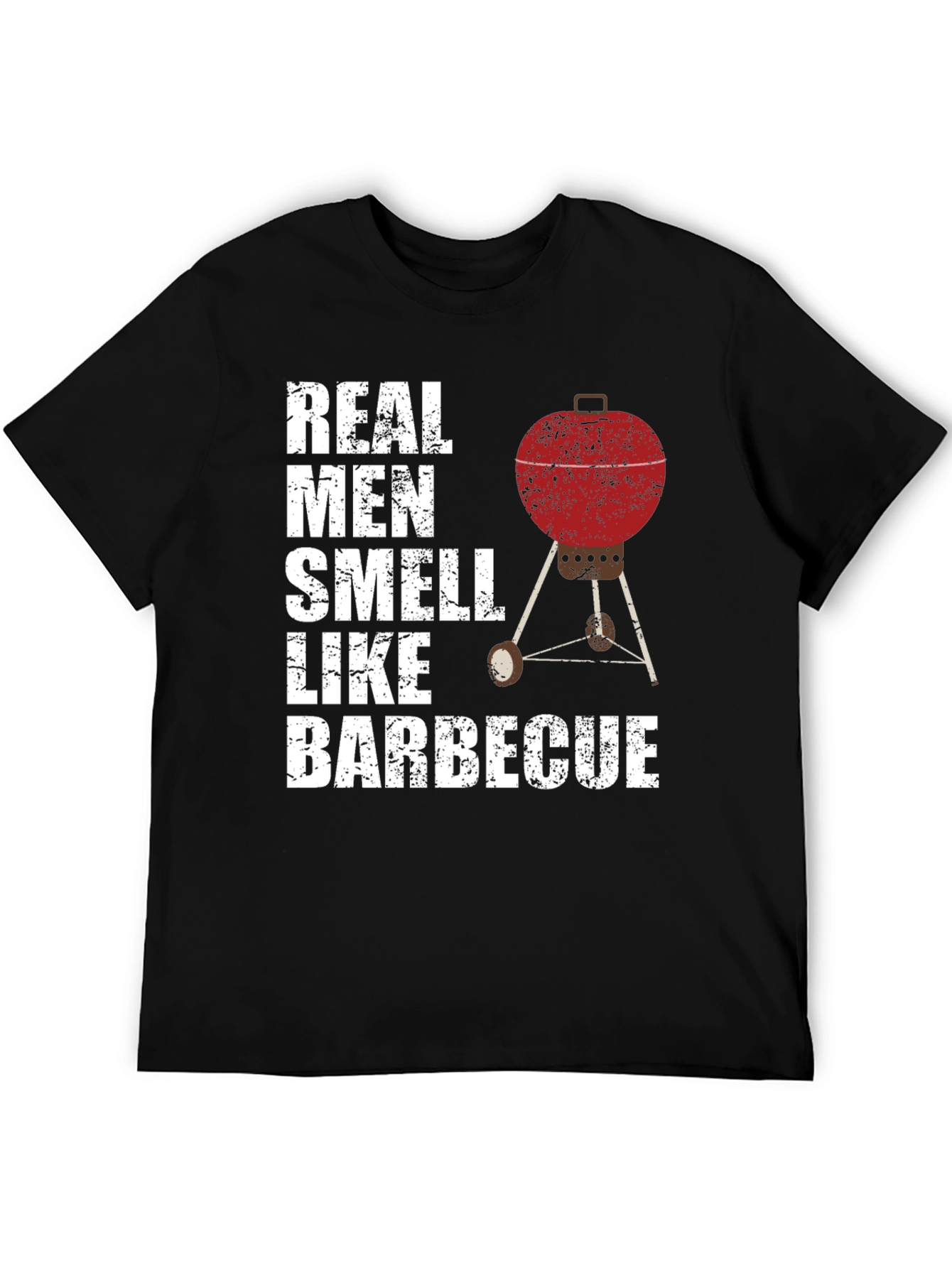 Camiseta Hombre Real Men Smell Like Barbecue