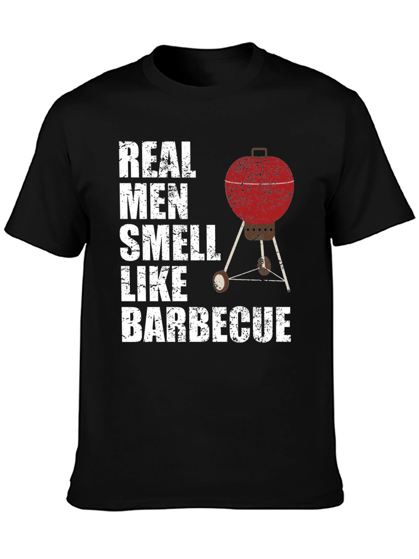 Camiseta Hombre Real Men Smell Like Barbecue