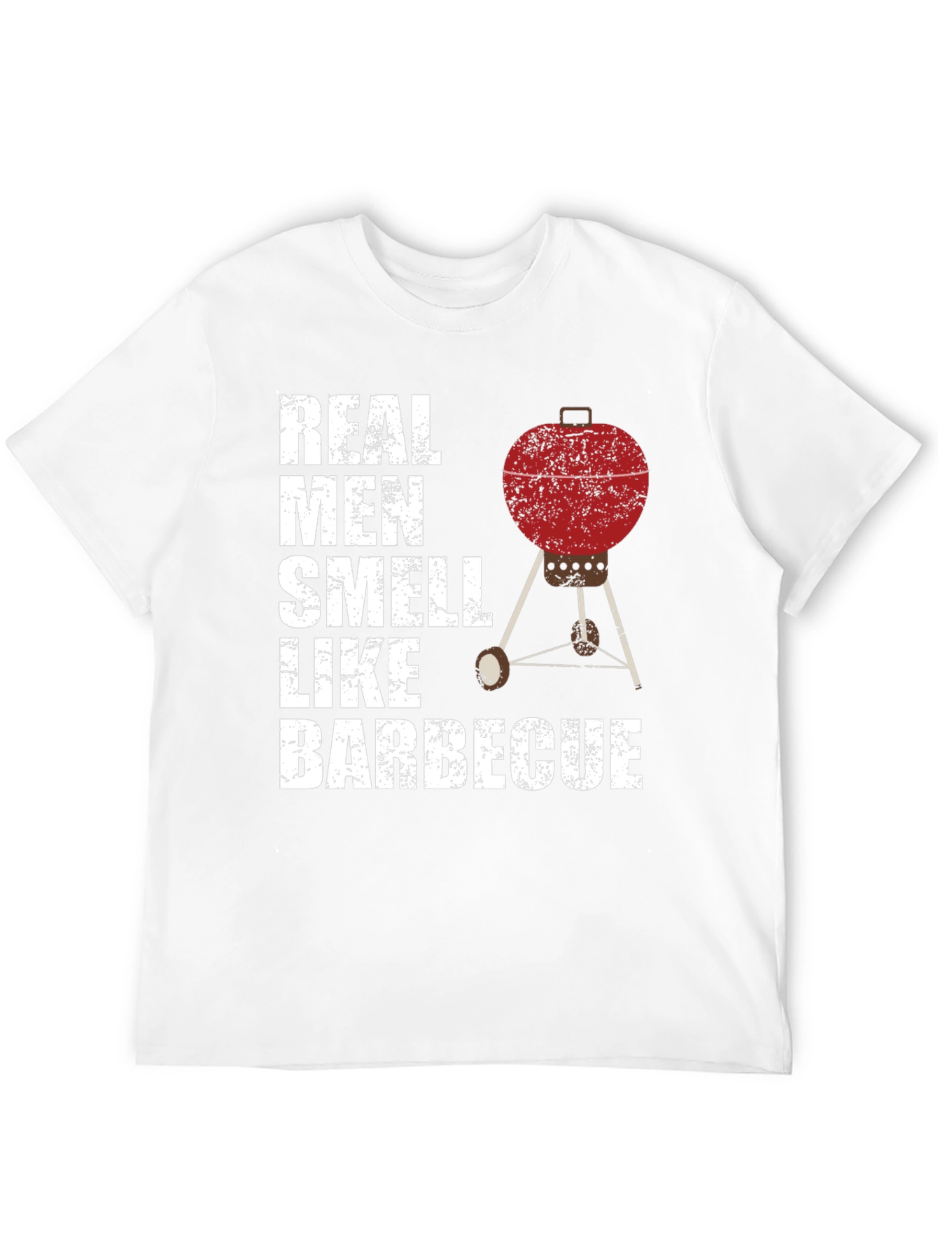 Camiseta Hombre Real Men Smell Like Barbecue