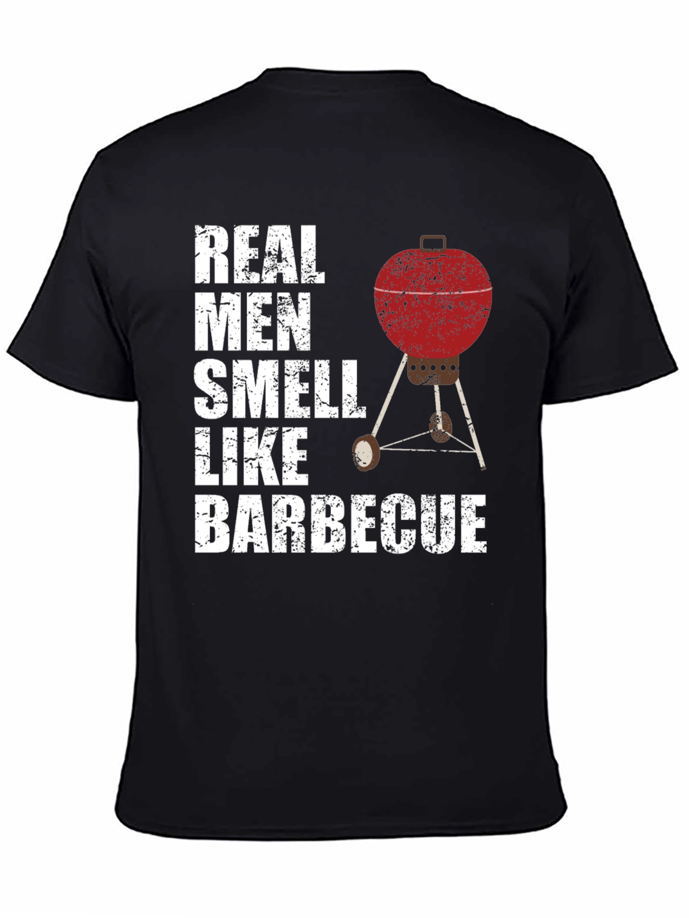 Camiseta Hombre Real Men Smell Like Barbecue