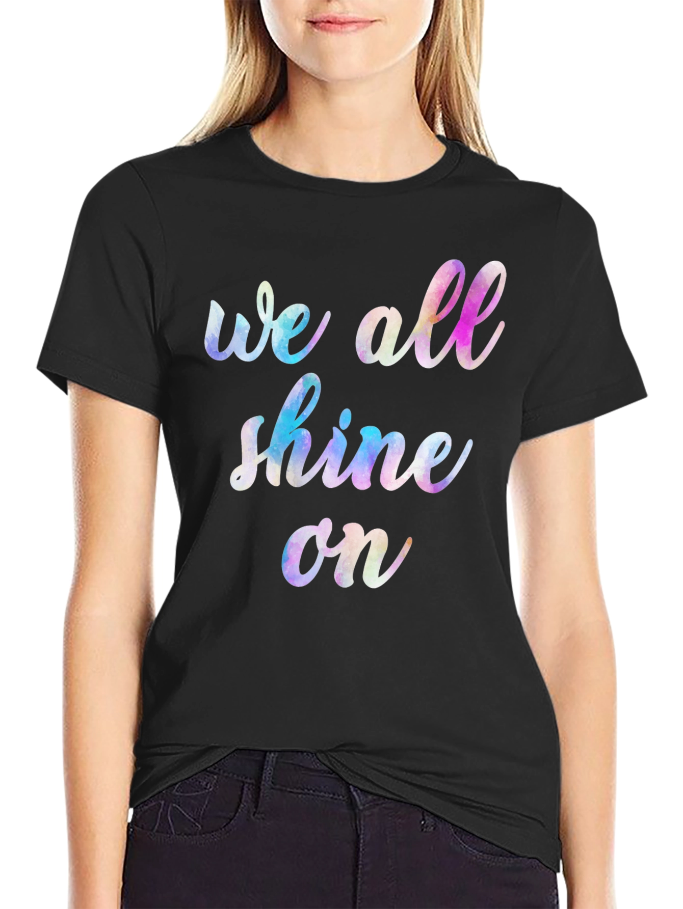Camiseta Negra Unisex We All Shine On