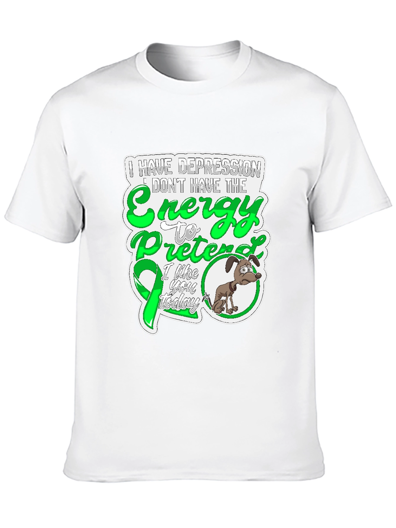 Camiseta Negra con Diseño de Depresión y Energía