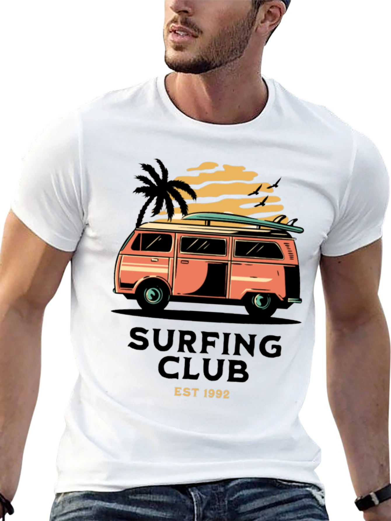 Camiseta Negra Surf Club Est 1992