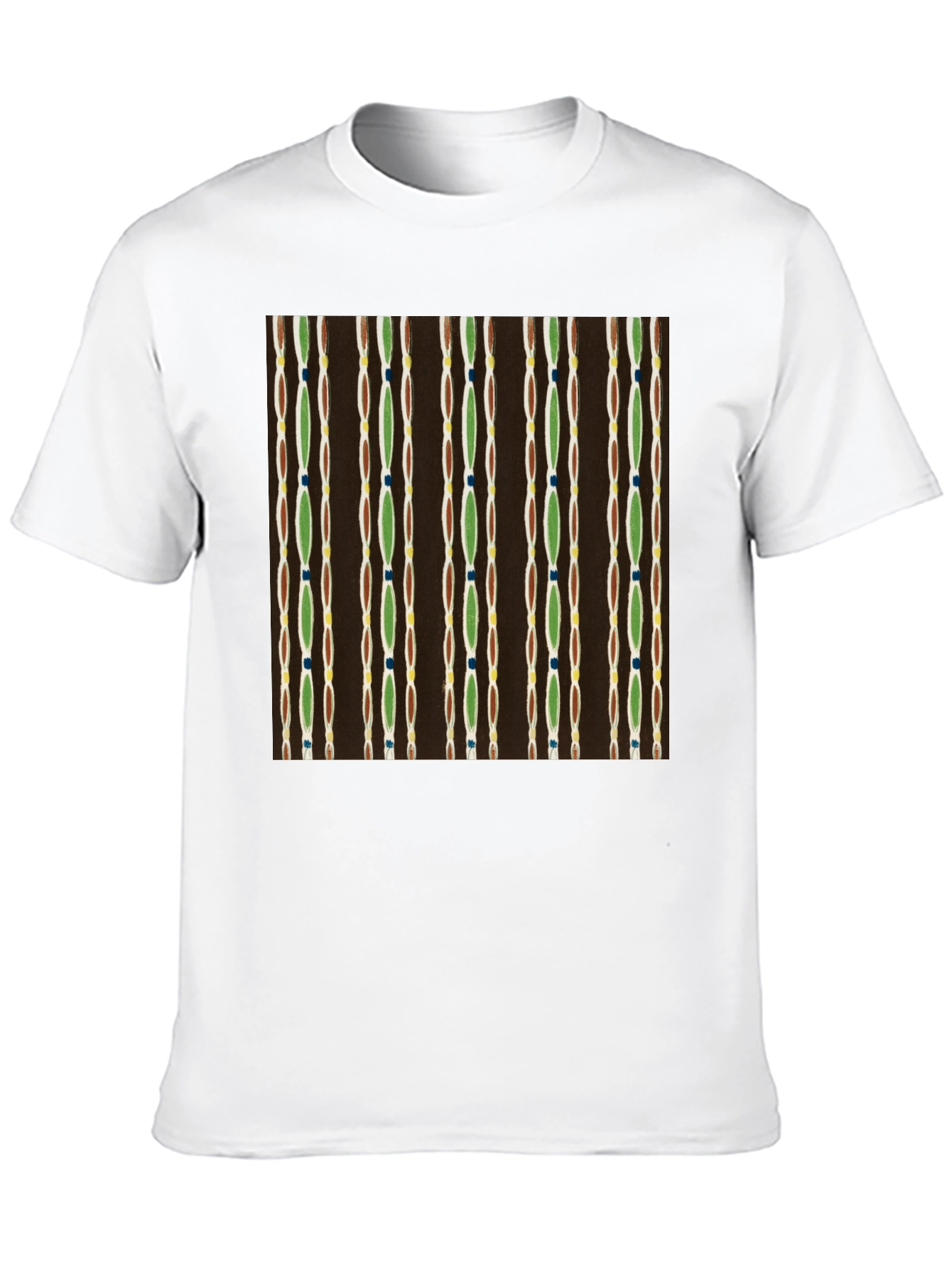 Camiseta Negra con Diseño Abstracto de Líneas Verticales