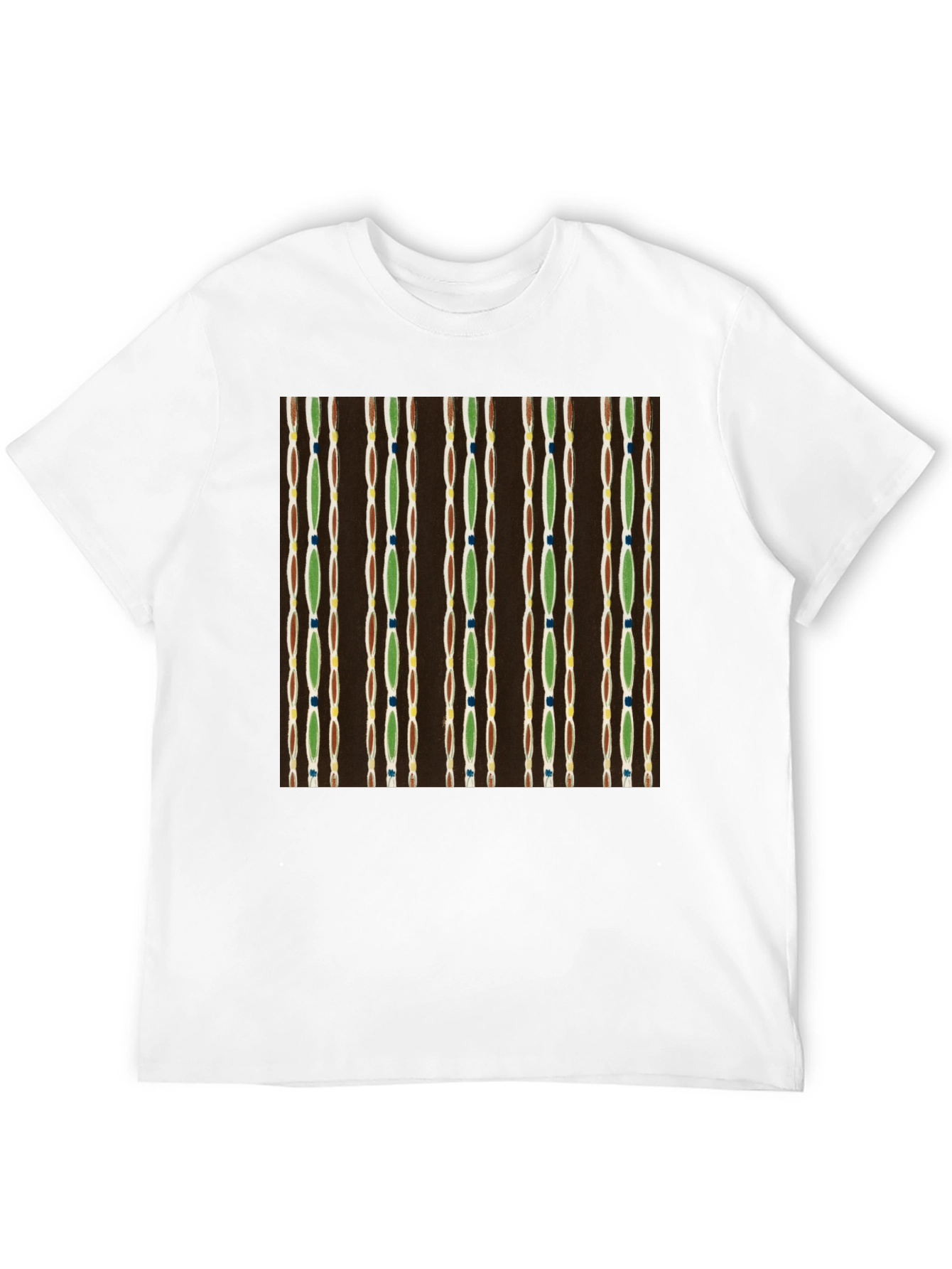 Camiseta Negra con Diseño Abstracto de Líneas Verticales