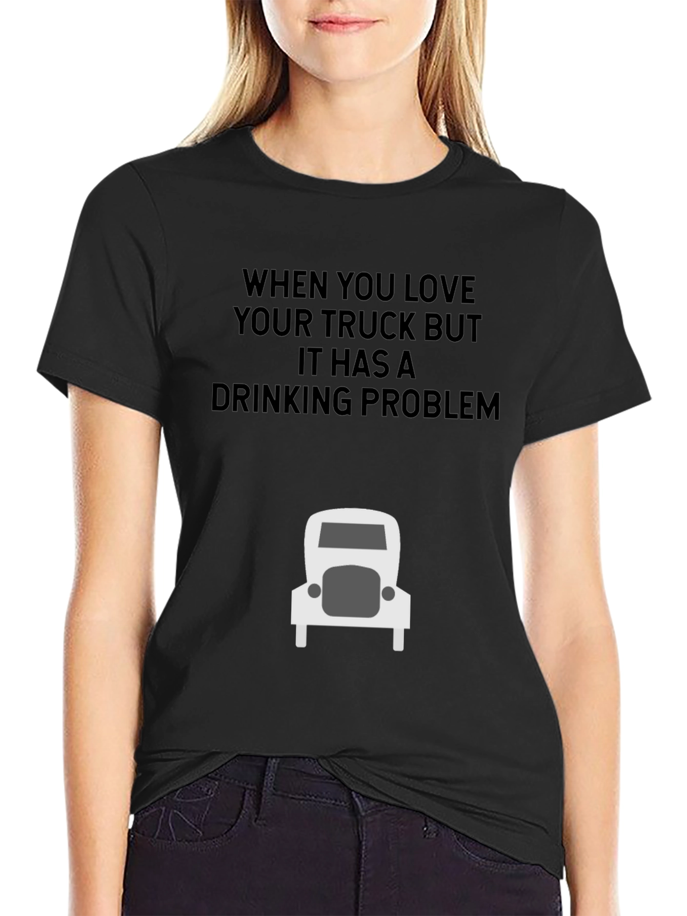 Camiseta Negra: Amo Mi Camión Bebedor