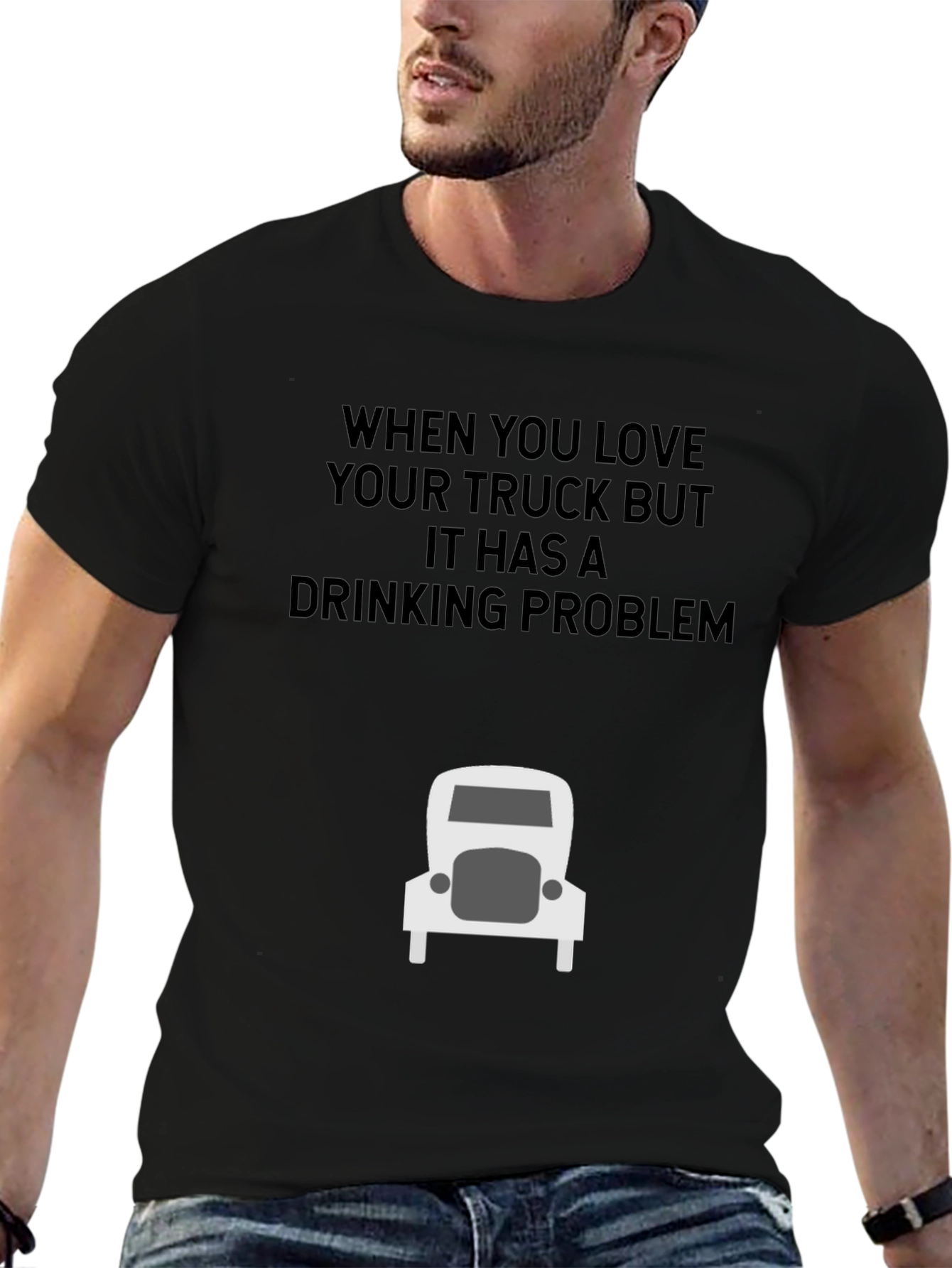Camiseta Negra: Amo Mi Camión Bebedor