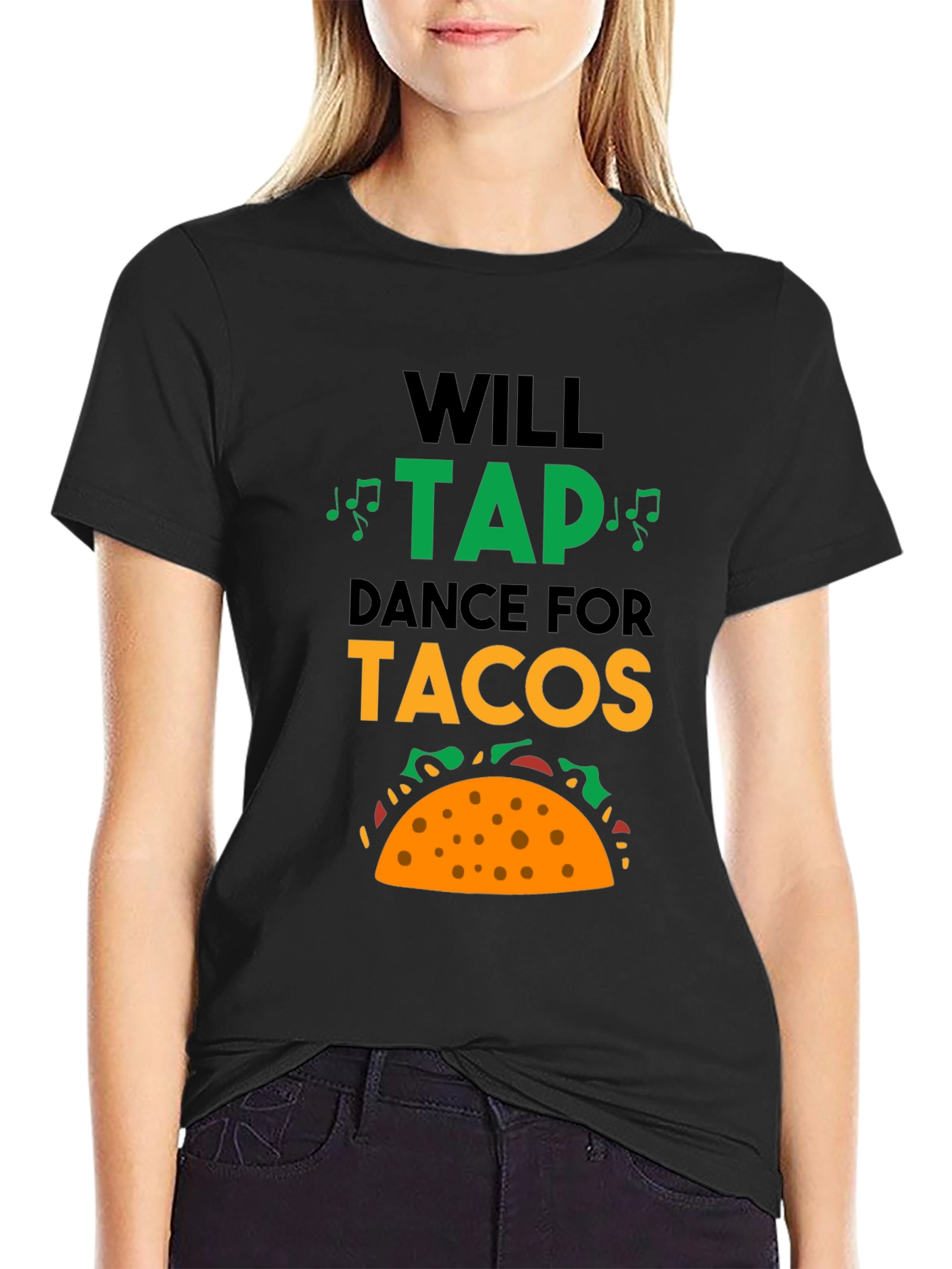 Camiseta Negra Tap Dance For Tacos
