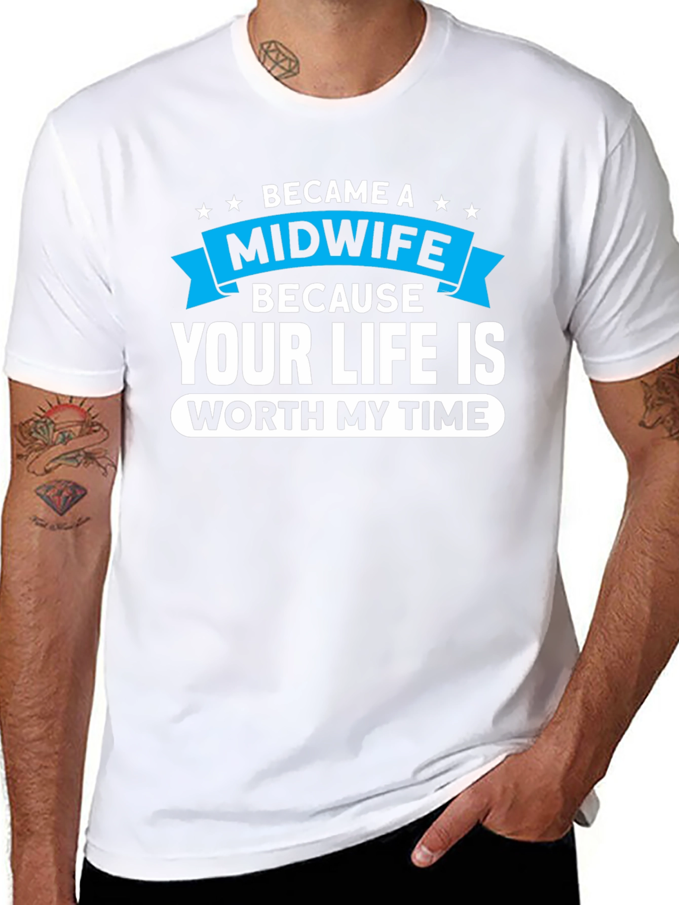 Camiseta Negra: Midwife - Tu Vida Vale Mi Tiempo