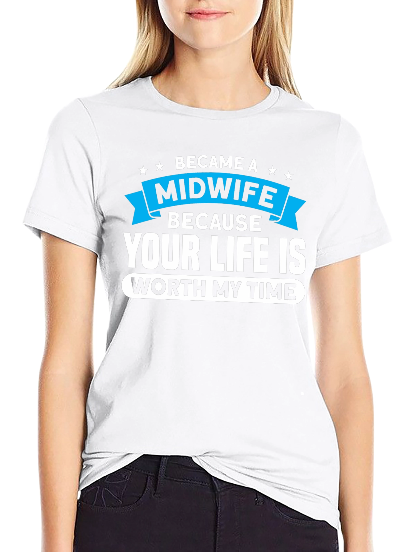 Camiseta Negra: Midwife - Tu Vida Vale Mi Tiempo