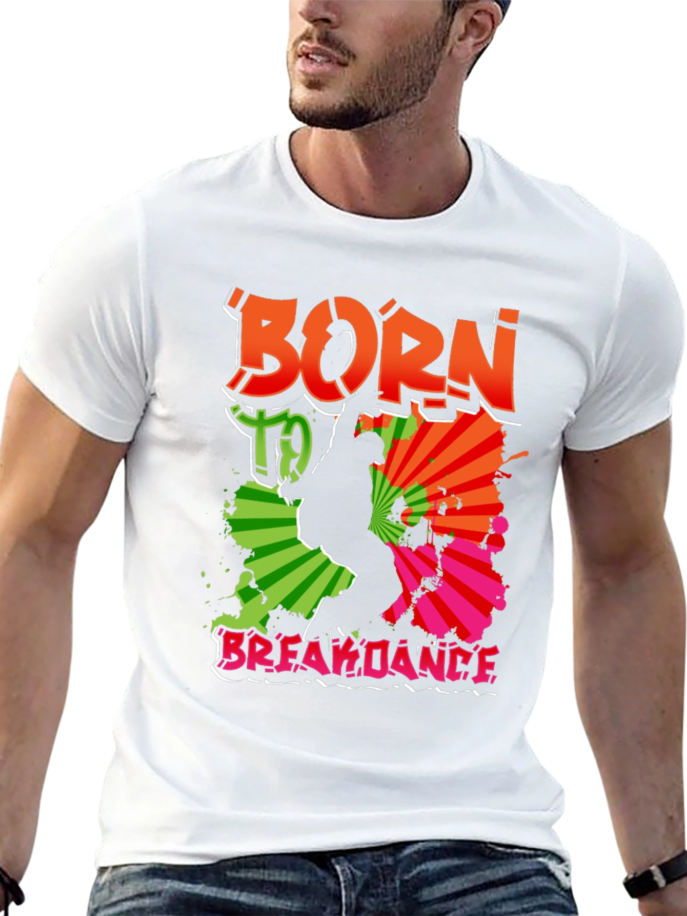 Camiseta Negra Born To Breakdance Urbana Hombre