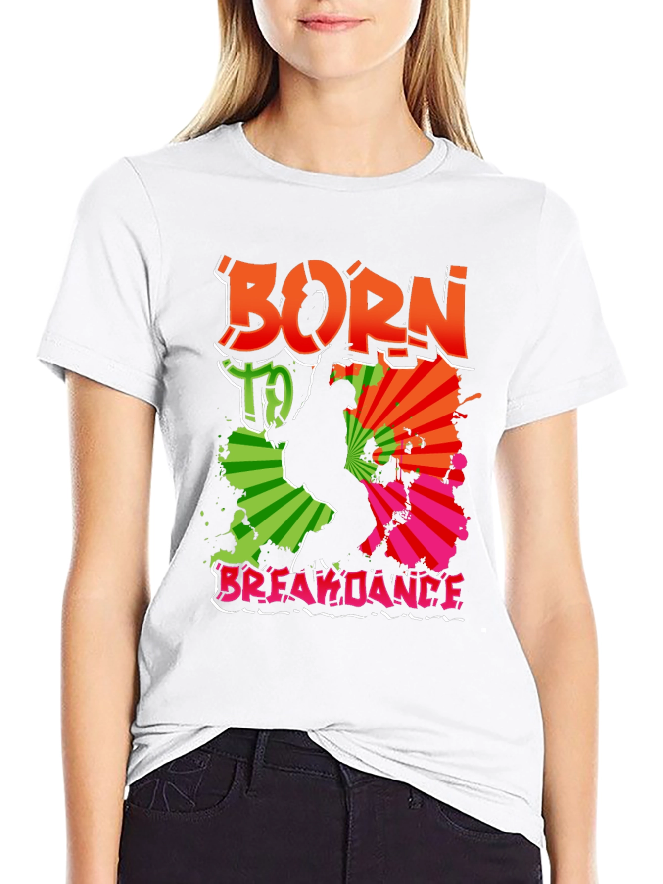 Camiseta Negra Born To Breakdance Urbana Hombre