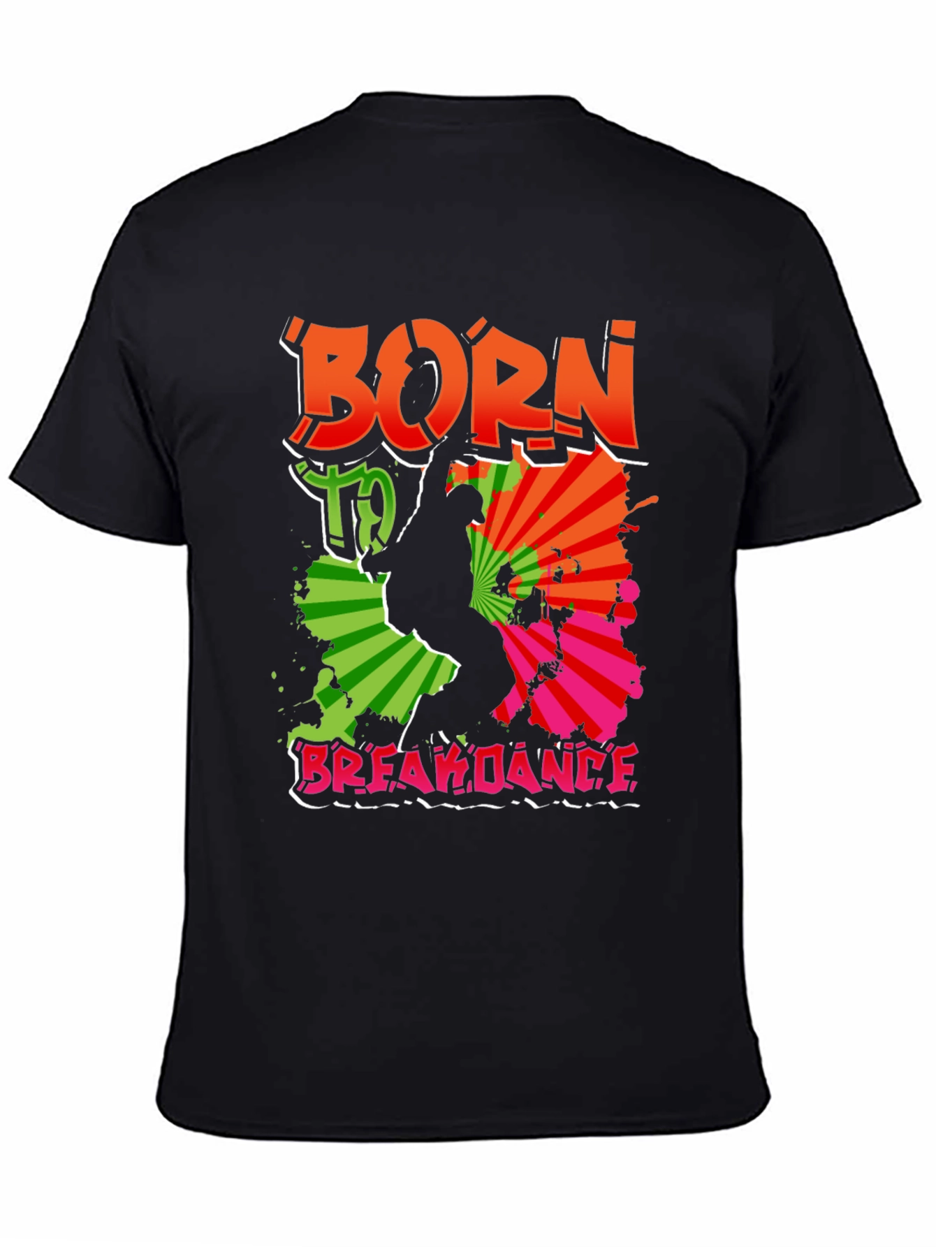 Camiseta Negra Born To Breakdance Urbana Hombre