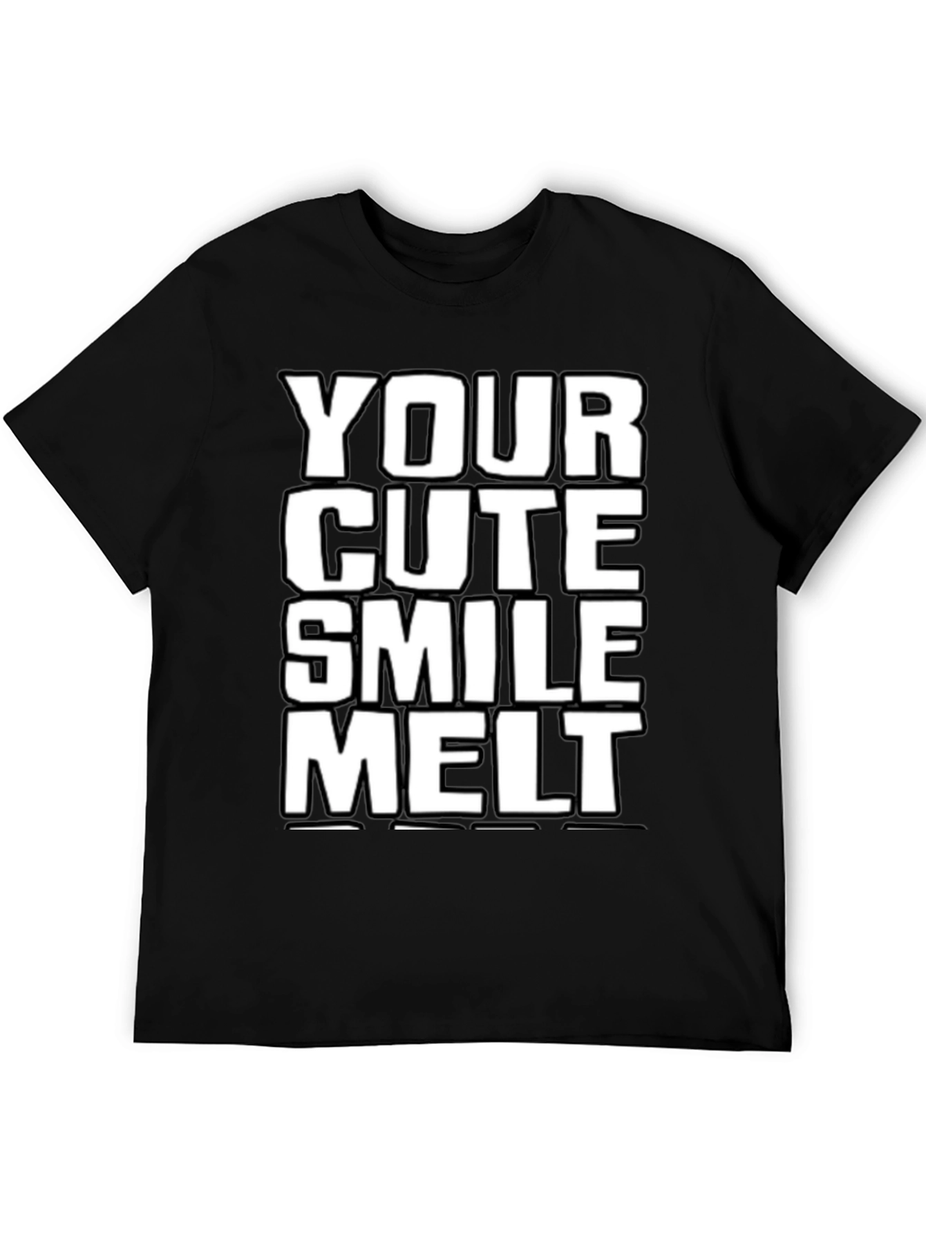 Camiseta Negra: Tu Sonrisa Cute Me Derrite