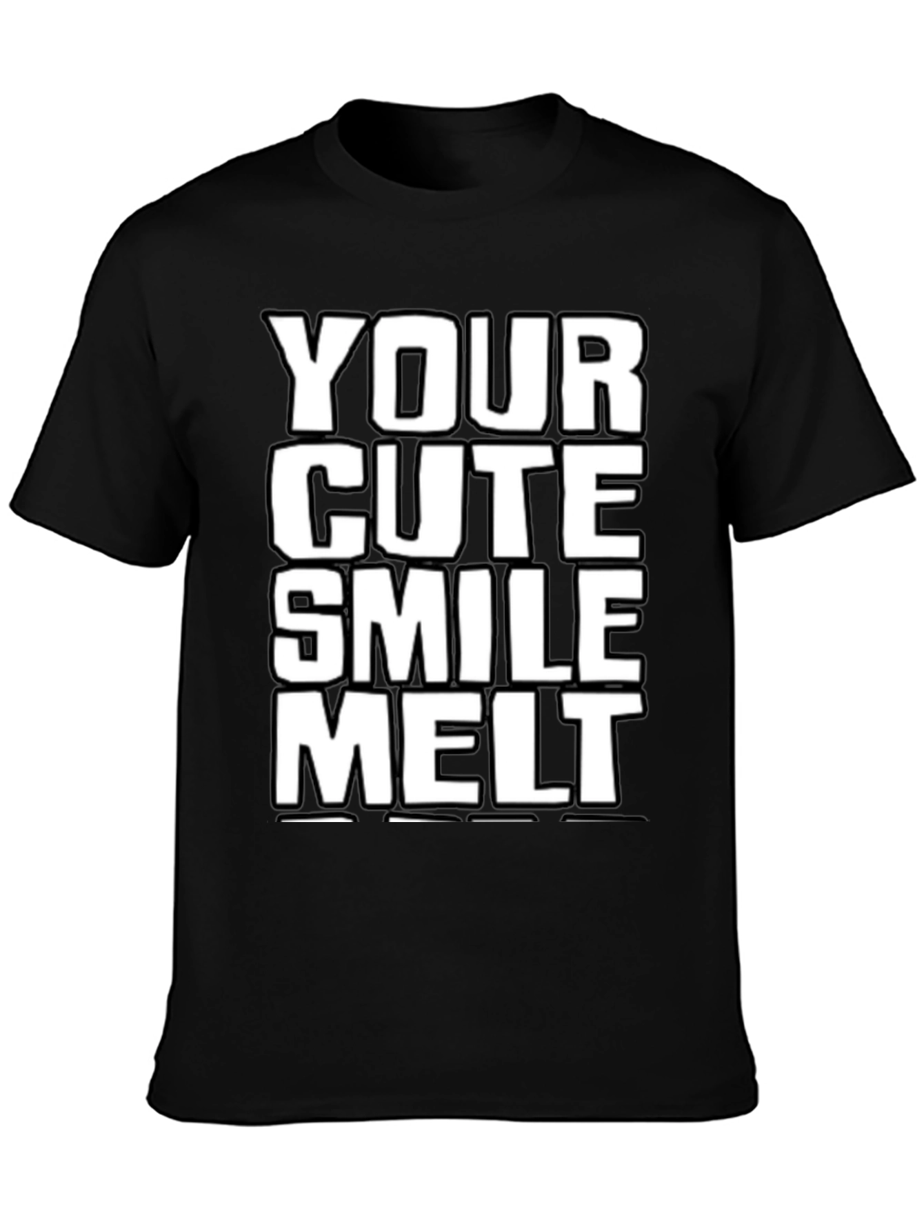 Camiseta Negra: Tu Sonrisa Cute Me Derrite