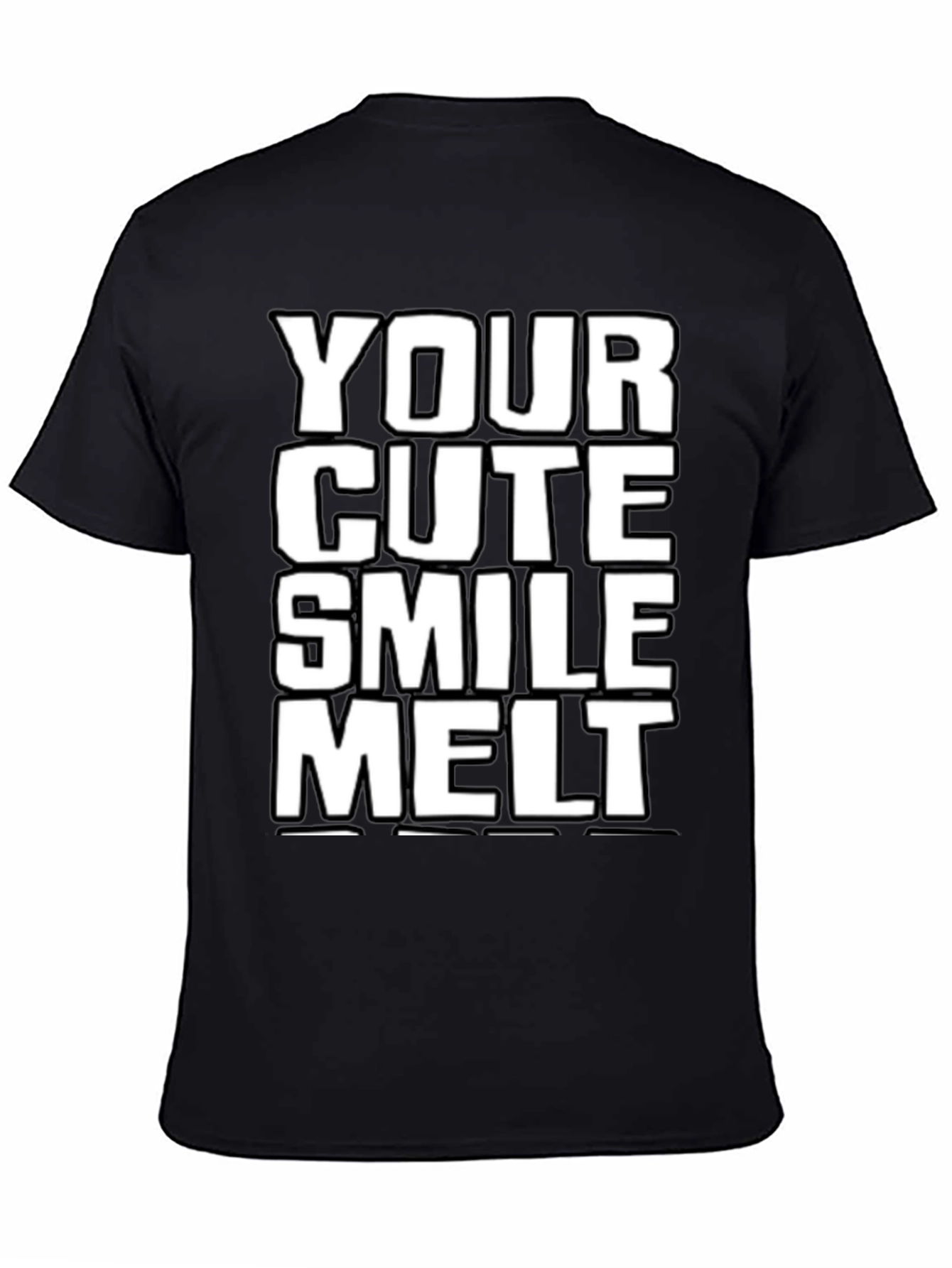 Camiseta Negra: Tu Sonrisa Cute Me Derrite