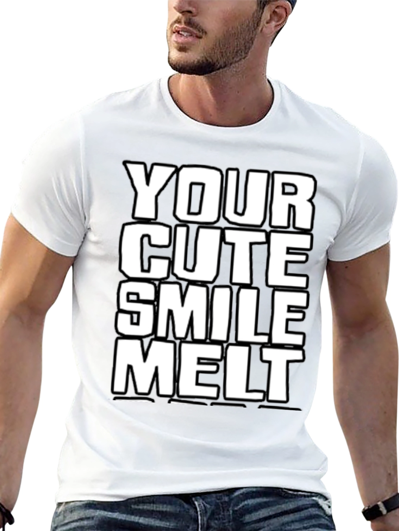 Camiseta Negra: Tu Sonrisa Cute Me Derrite