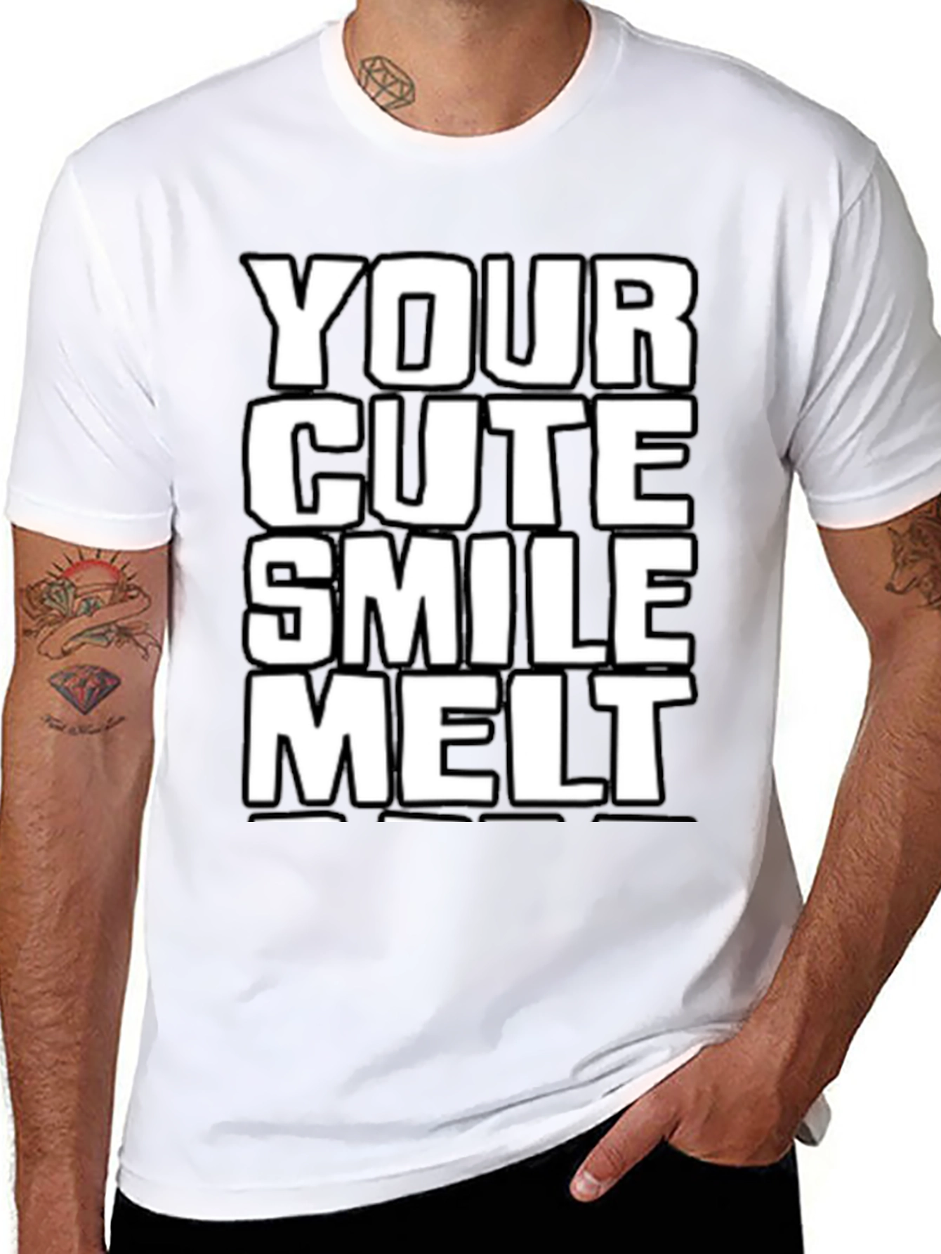 Camiseta Negra: Tu Sonrisa Cute Me Derrite