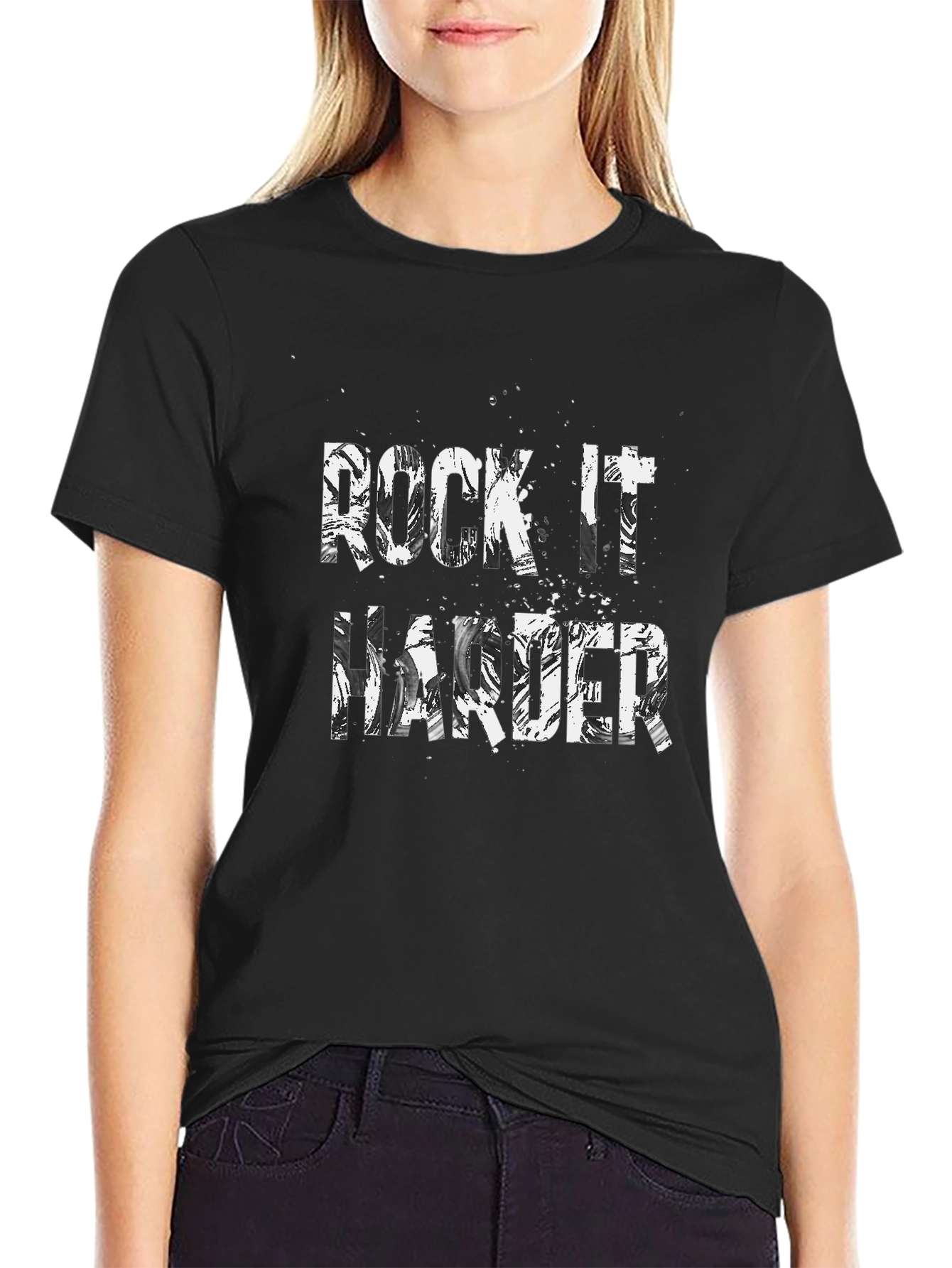 Camiseta Negra Rock It Harder para Hombre