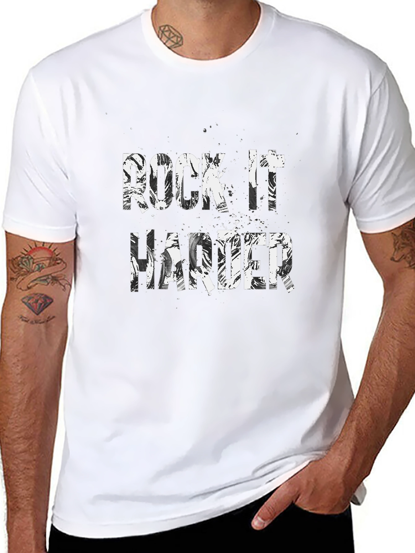 Camiseta Negra Rock It Harder para Hombre