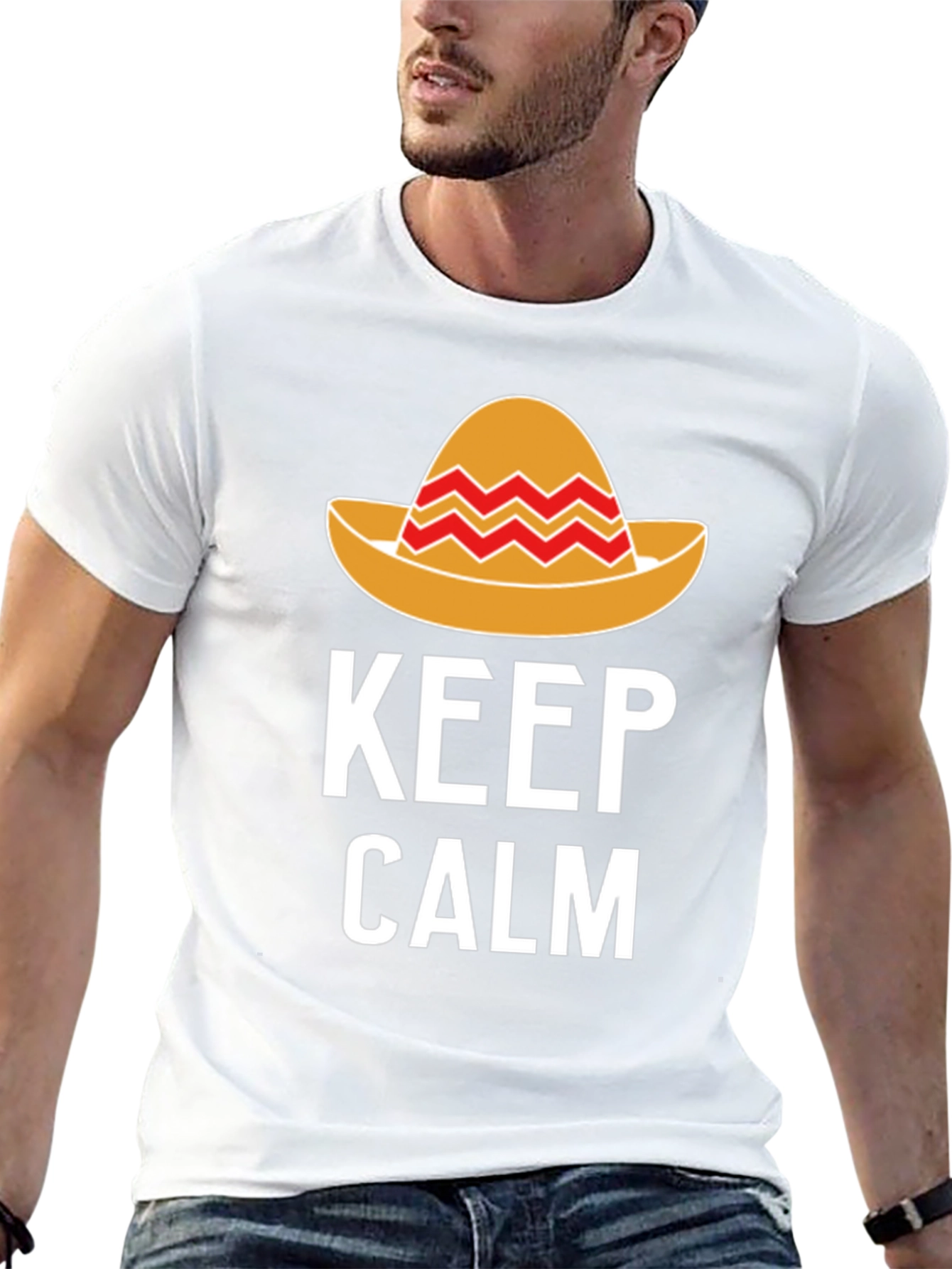 Camiseta Hombre Keep Calm Sombrero Mexicano