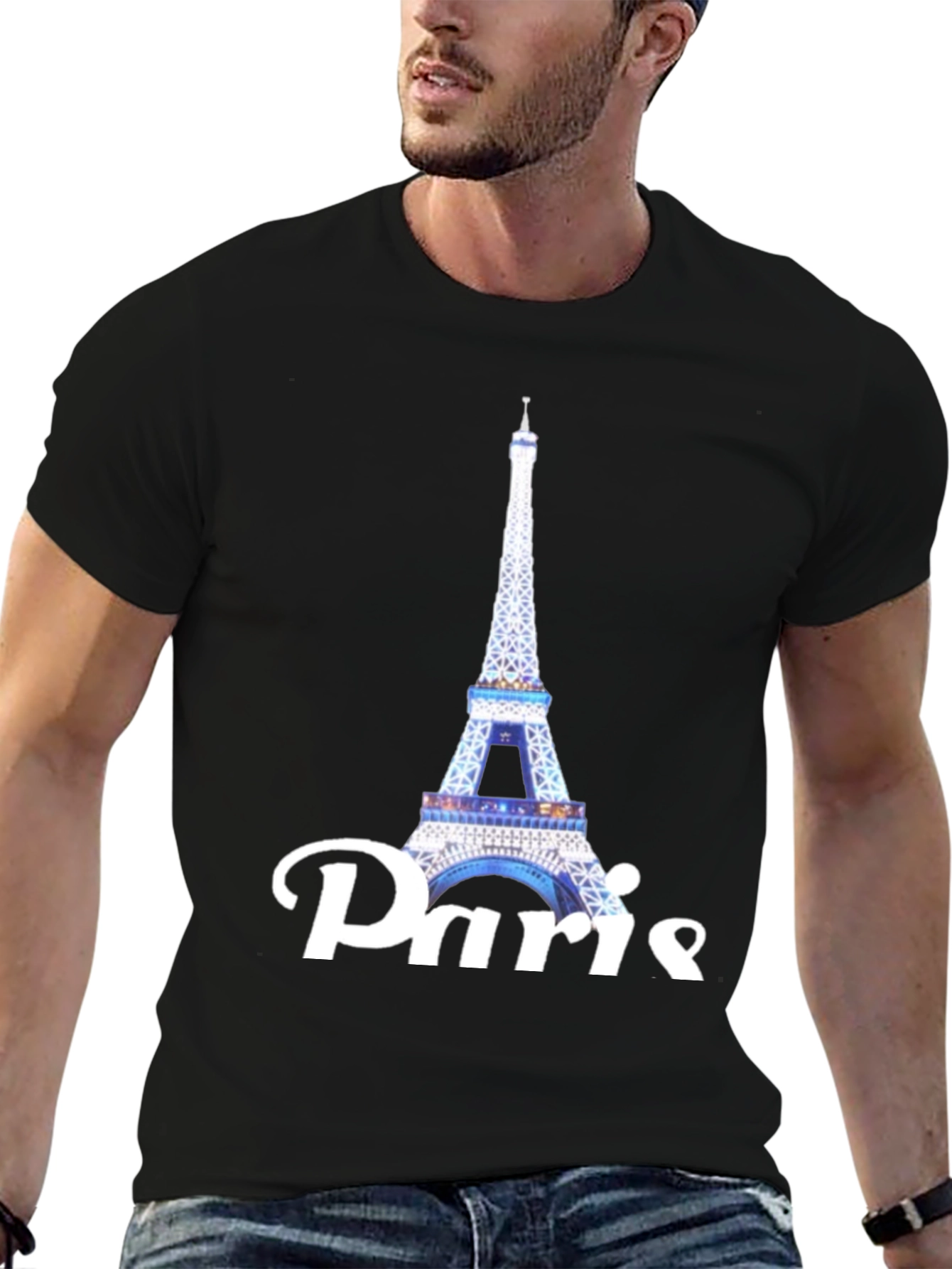 Camiseta Negra Torre Eiffel Paris