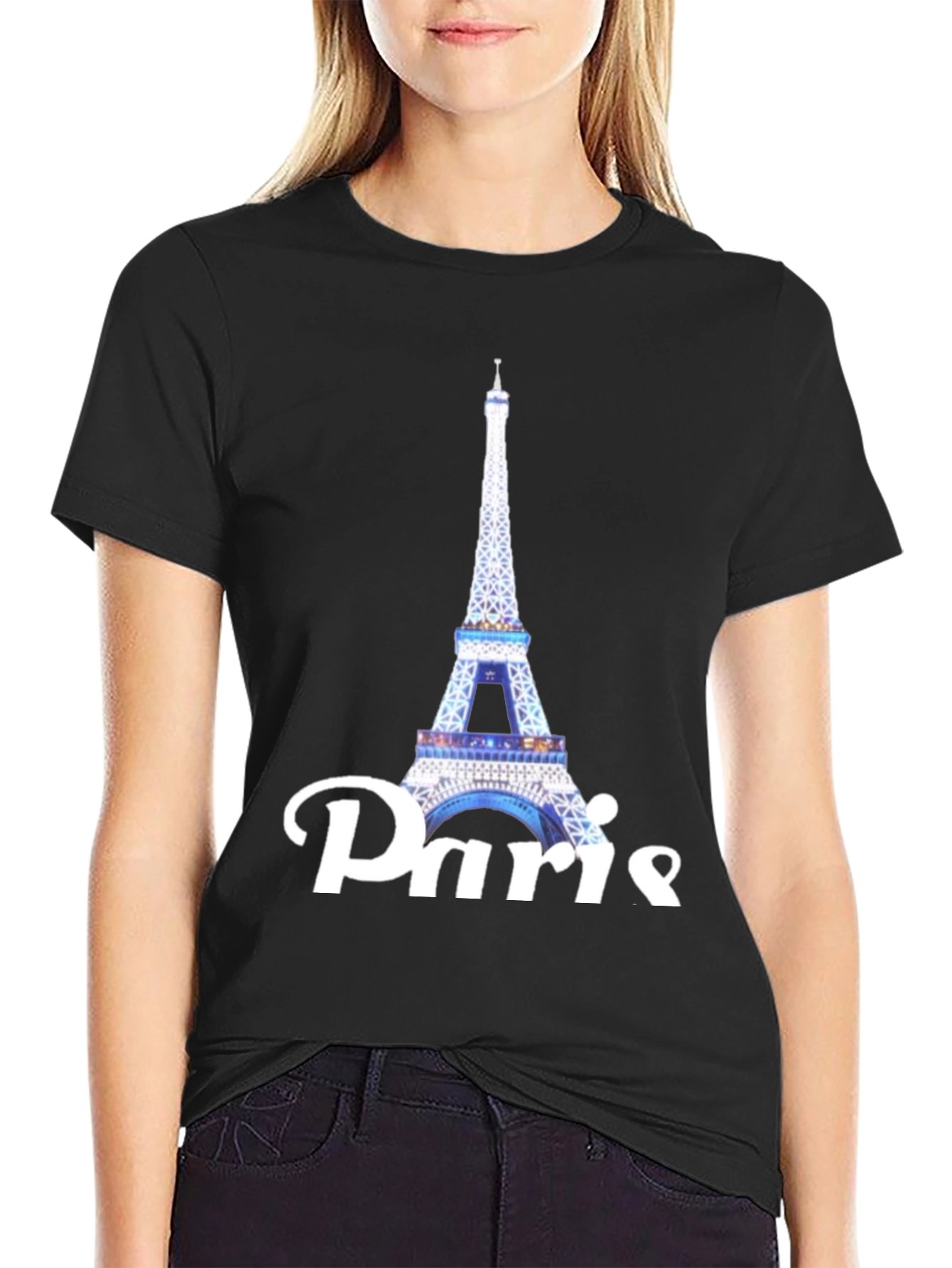 Camiseta Negra Torre Eiffel Paris