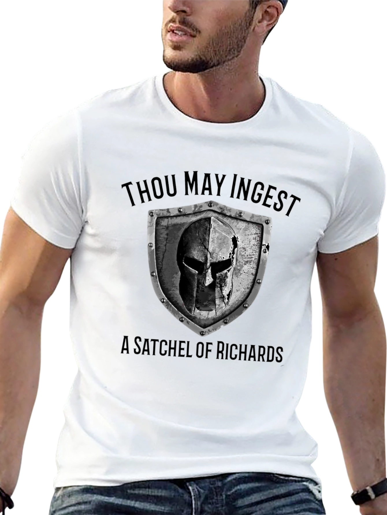 Camiseta Negra: ¡Ingiere un Saco de Richards!