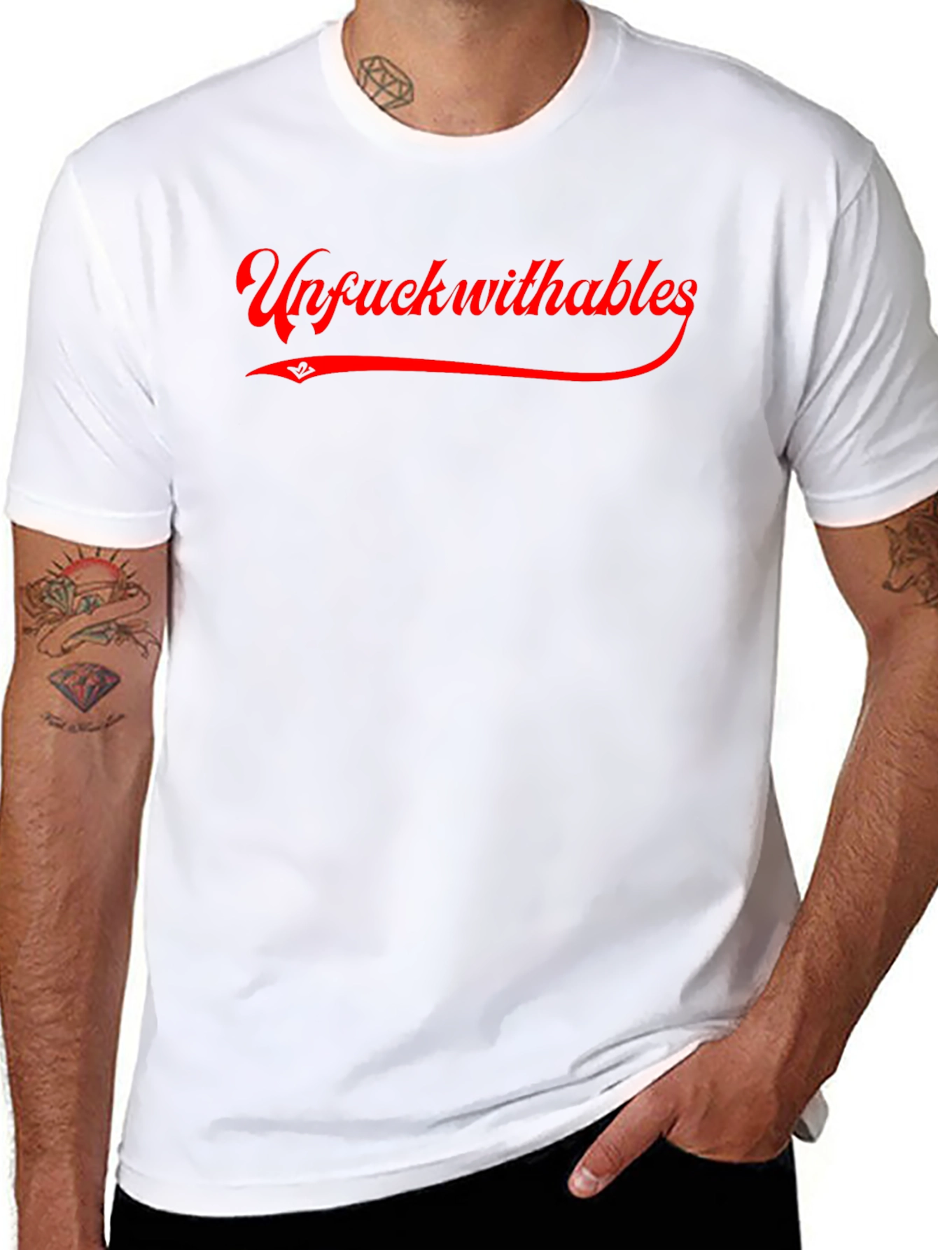 Camiseta Negra Unfuckwithables Roja Estilo Urbano