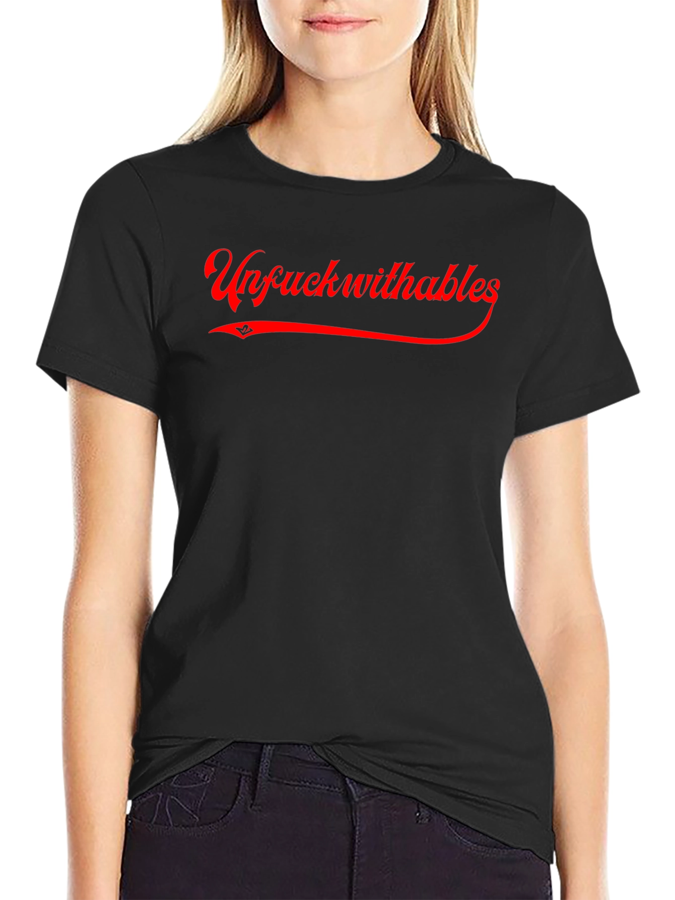 Camiseta Negra Unfuckwithables Roja Estilo Urbano