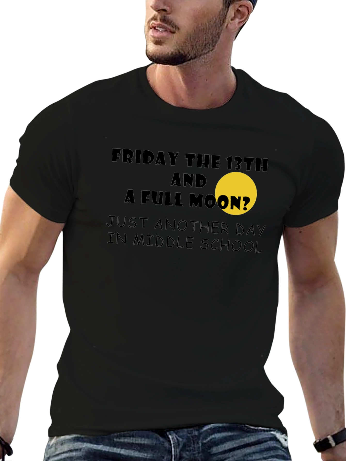 Camiseta Negra: Viernes 13 y Luna Llena