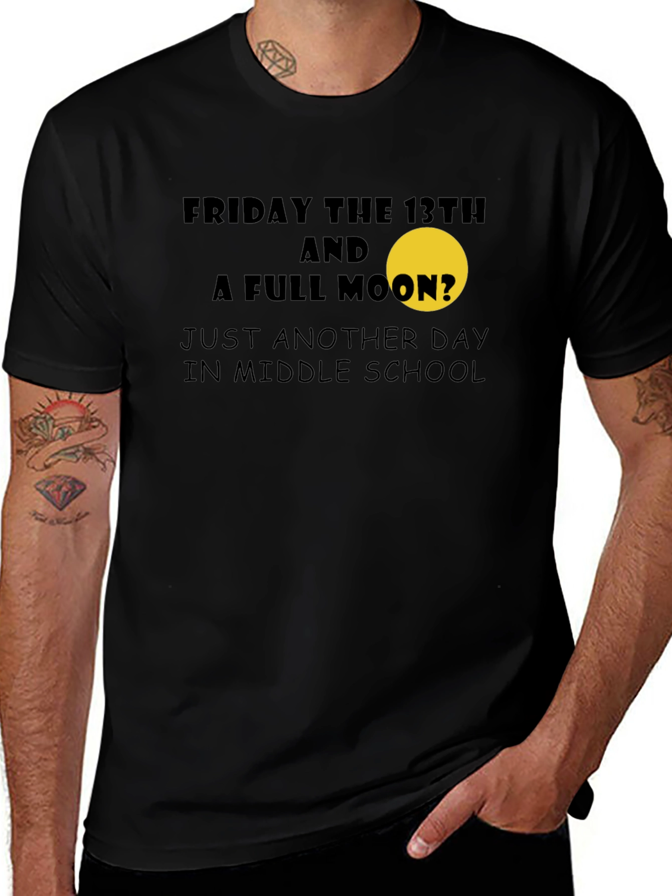 Camiseta Negra: Viernes 13 y Luna Llena