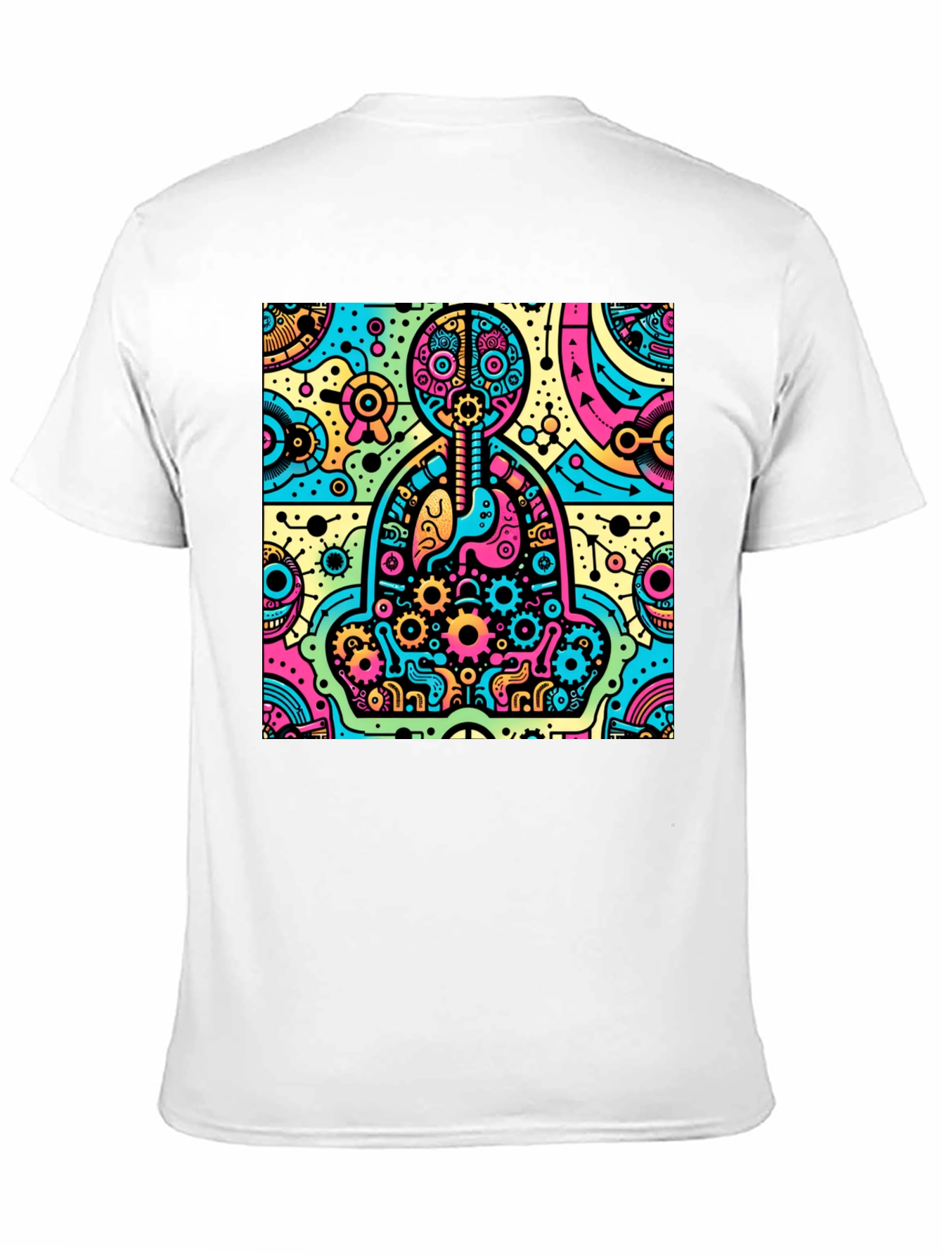 Camiseta Hombre Diseño Anatómico Psicodélico
