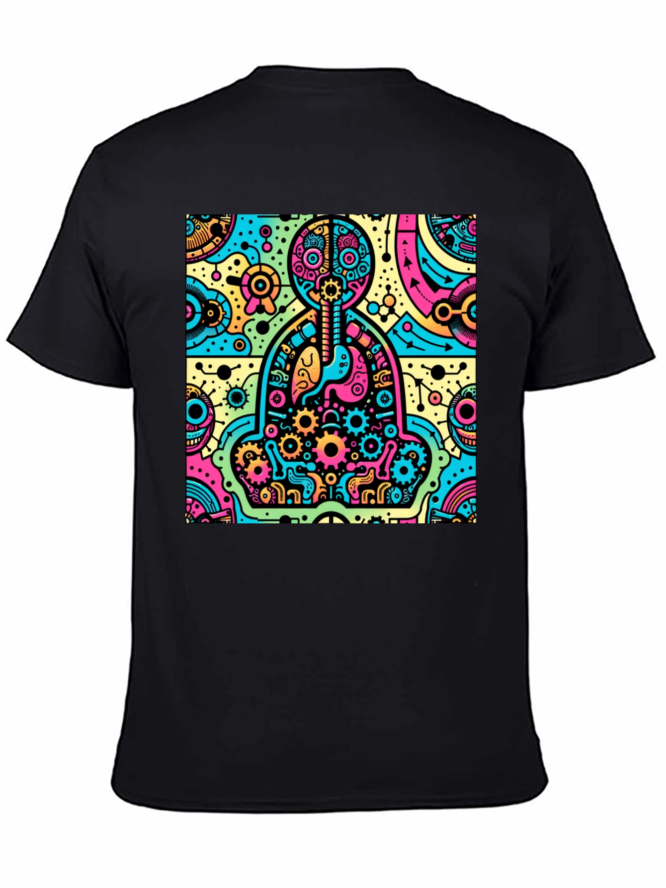 Camiseta Hombre Diseño Anatómico Psicodélico