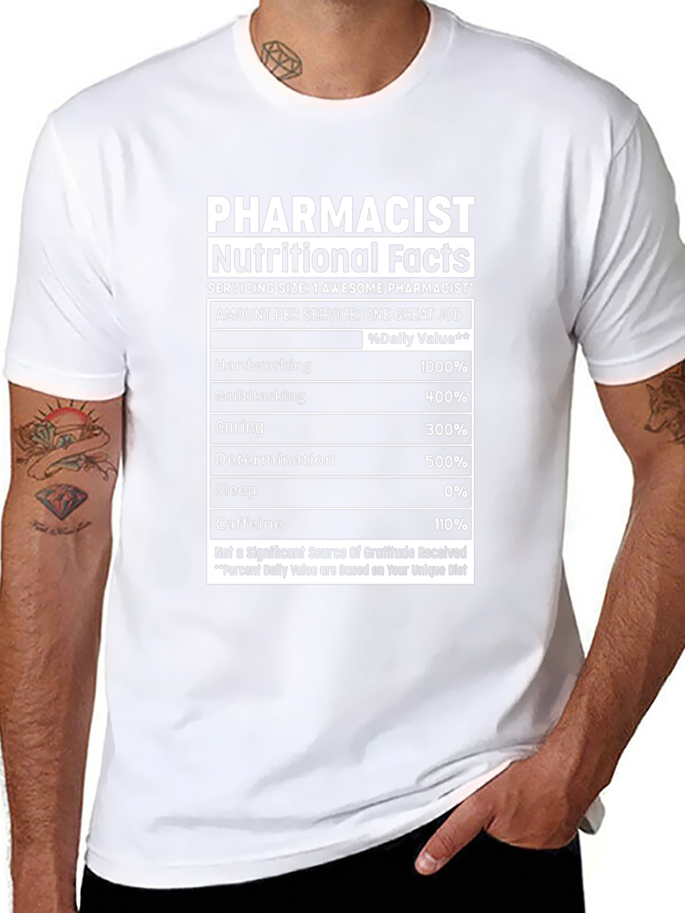Camiseta Farmacéutico Hechos Nutricionales