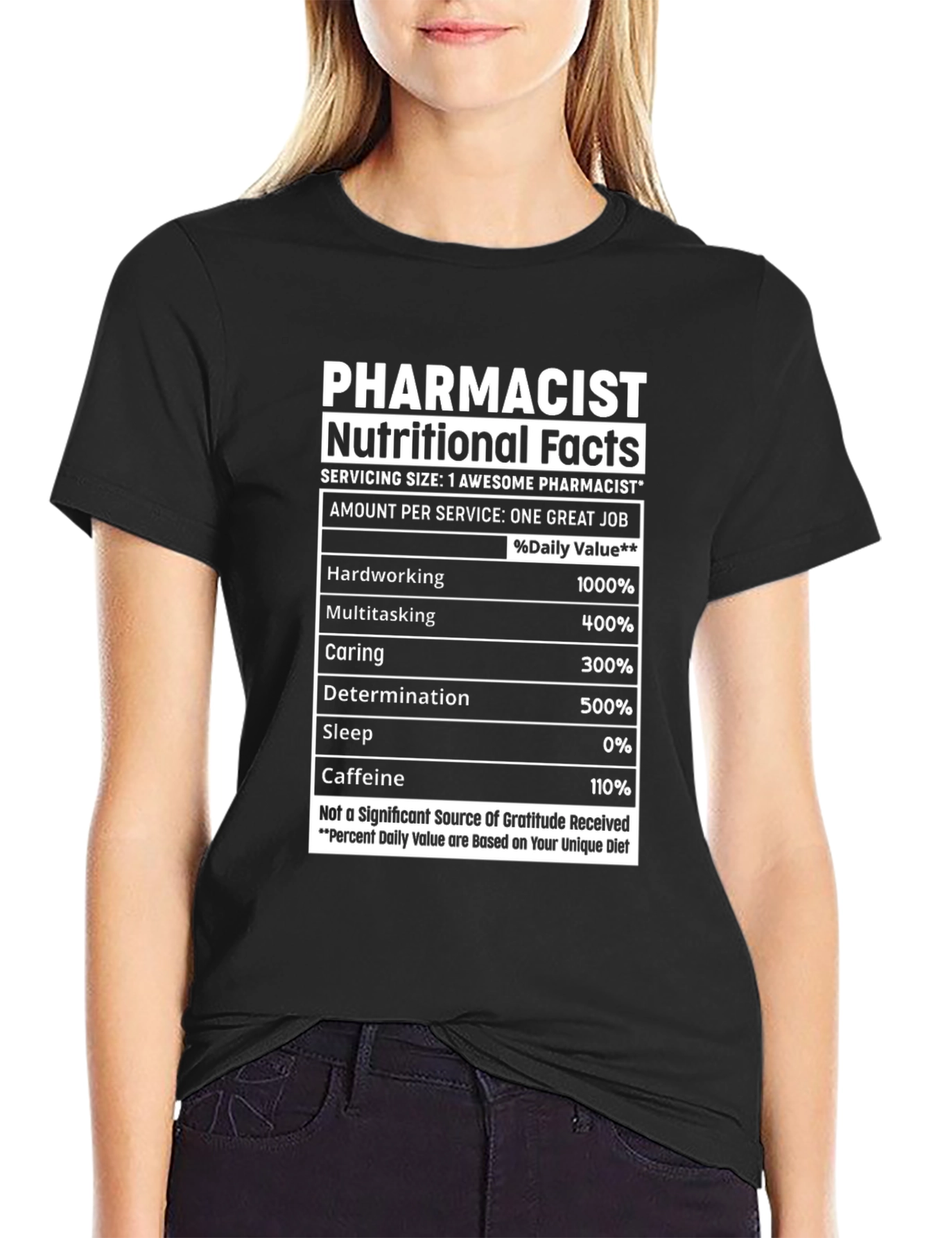 Camiseta Farmacéutico Hechos Nutricionales