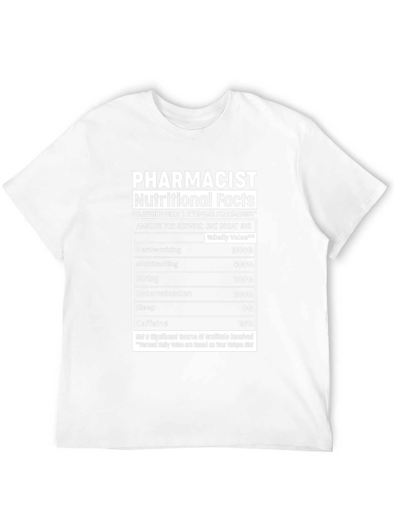 Camiseta Farmacéutico Hechos Nutricionales