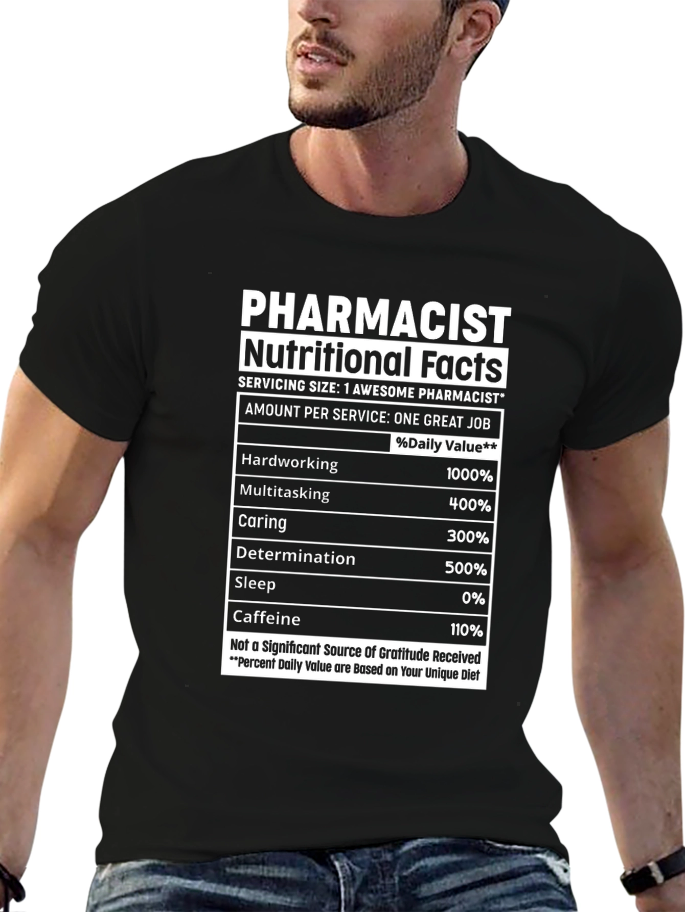 Camiseta Farmacéutico Hechos Nutricionales
