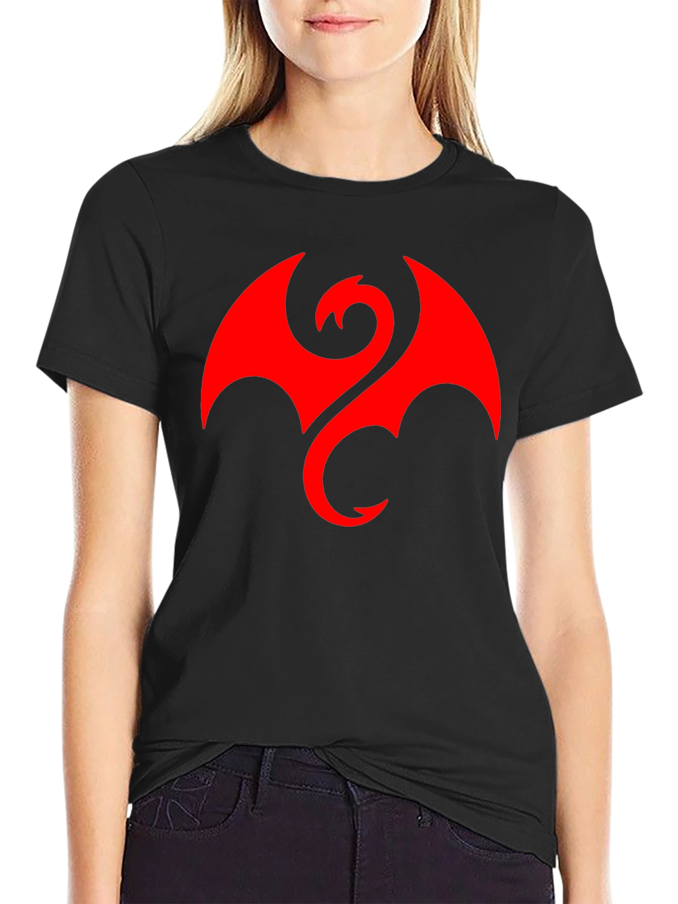 Camiseta Hombre Dragón Rojo Estilo Casual