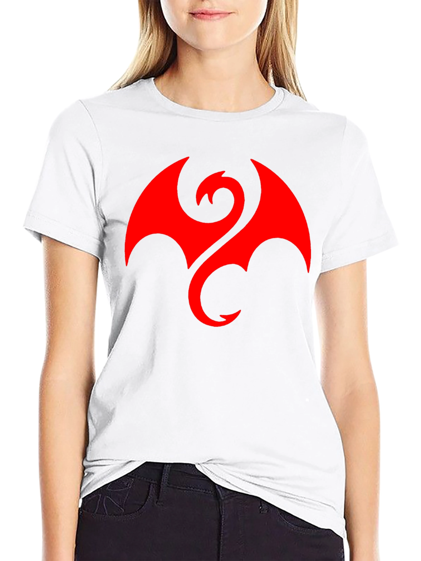 Camiseta Hombre Dragón Rojo Estilo Casual