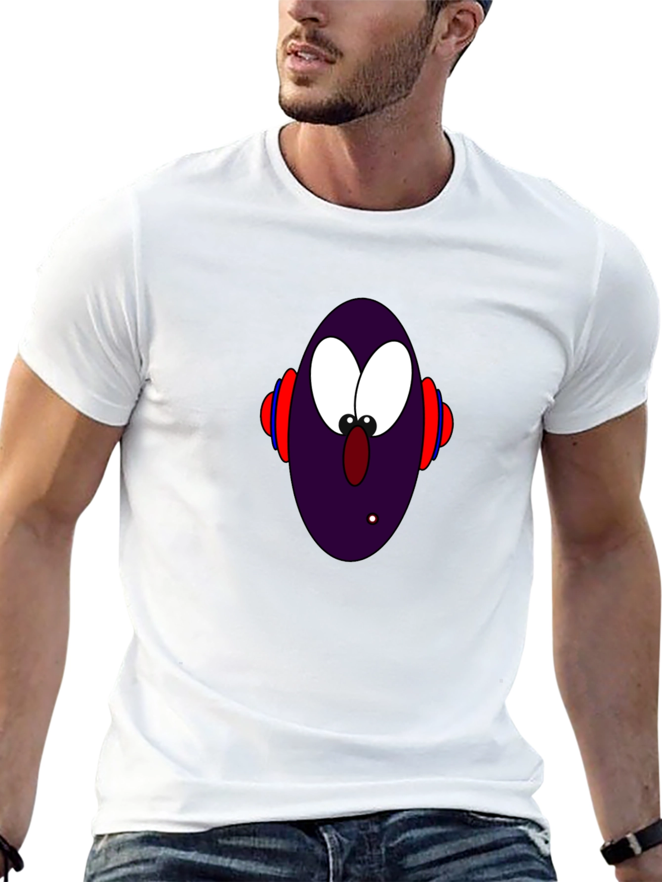 Camiseta Negra con Diseño Animado Abstracto