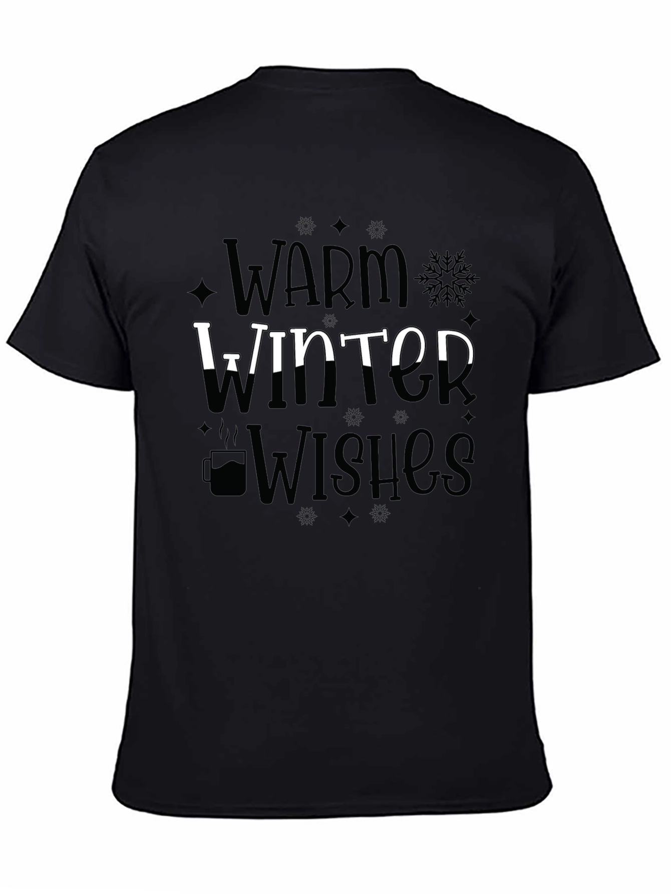 Camiseta Negra Cálidos Deseos de Invierno