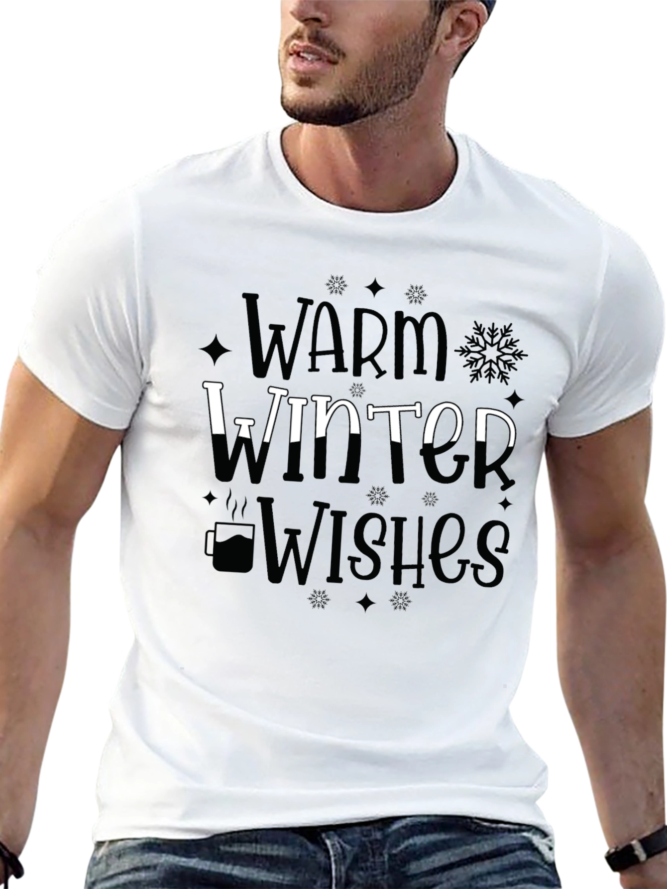 Camiseta Negra Cálidos Deseos de Invierno