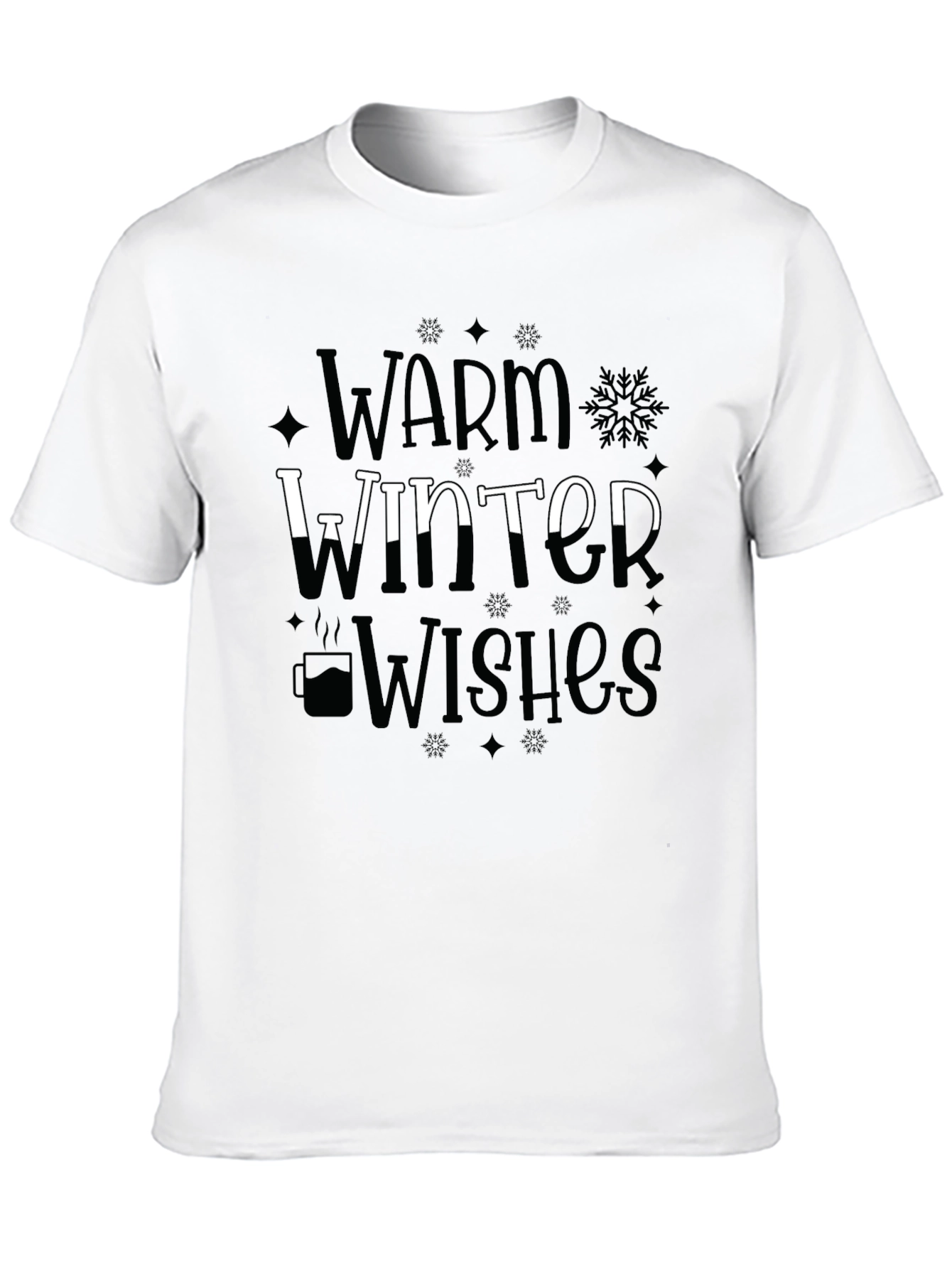 Camiseta Negra Cálidos Deseos de Invierno