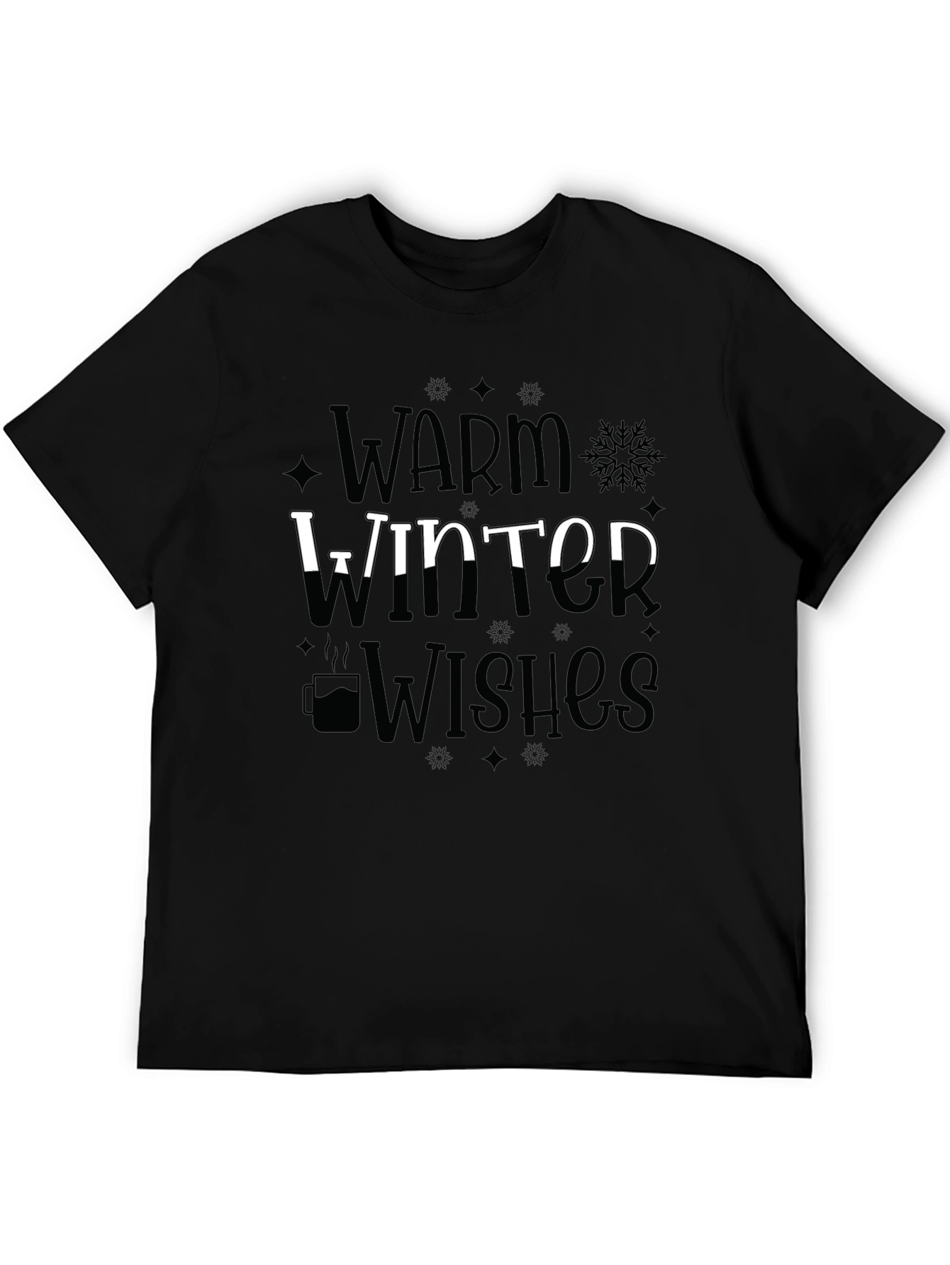 Camiseta Negra Cálidos Deseos de Invierno