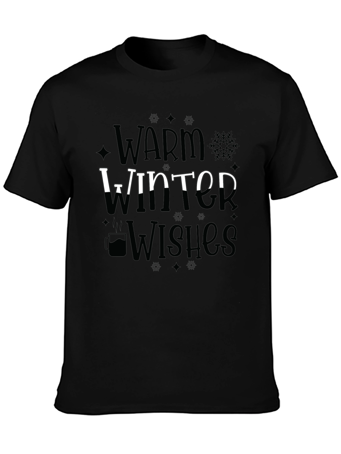 Camiseta Negra Cálidos Deseos de Invierno