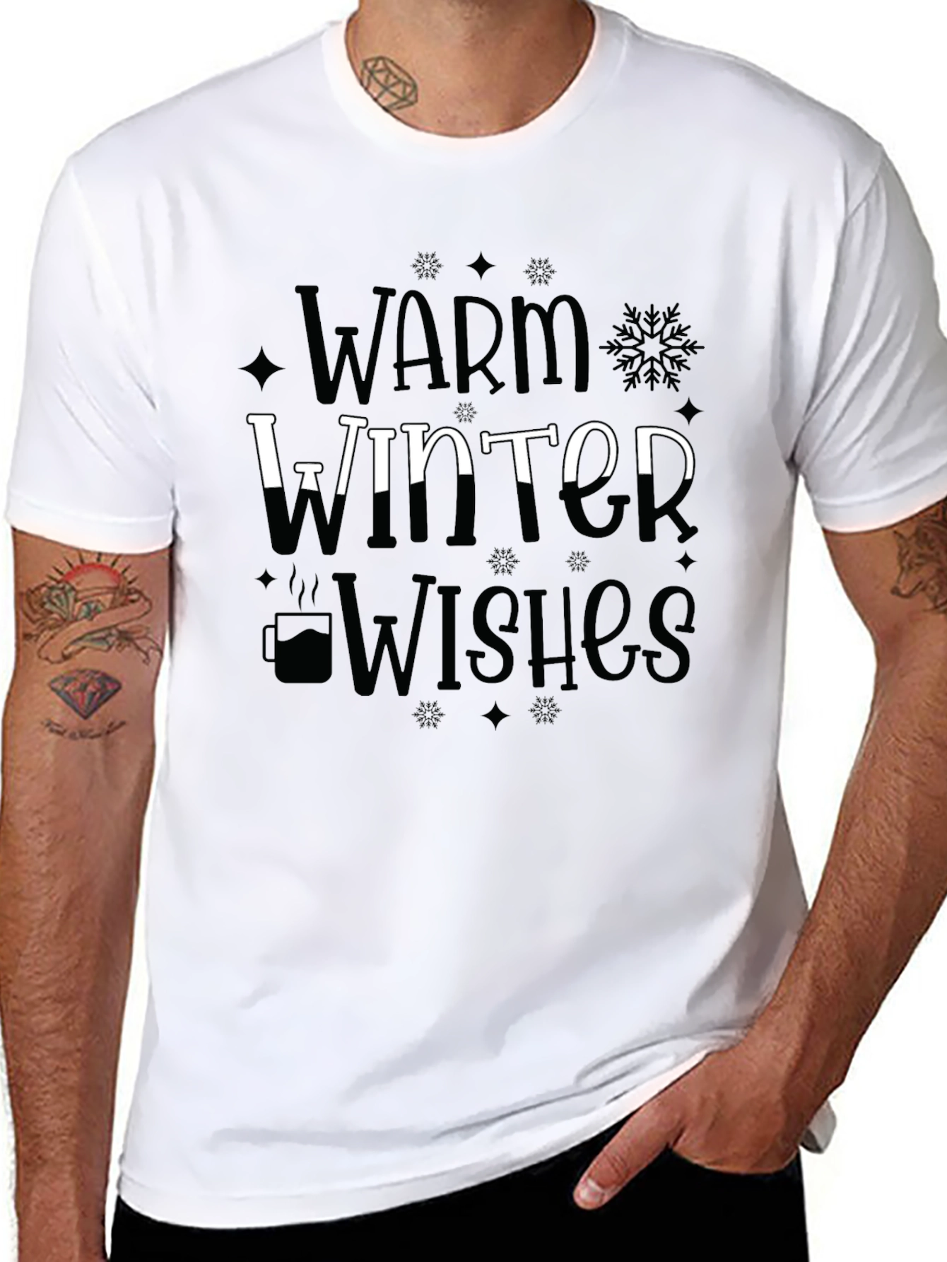 Camiseta Negra Cálidos Deseos de Invierno