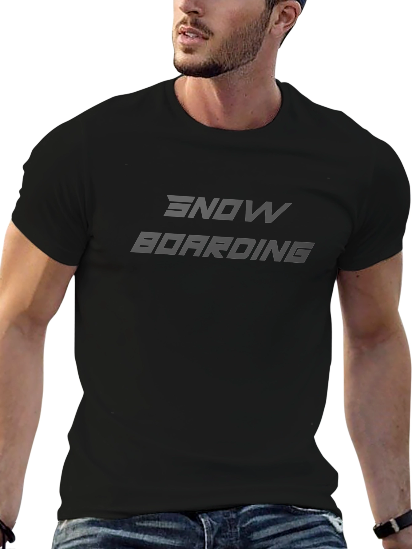 Camiseta Negra Snowboarding - Estilo Casual
