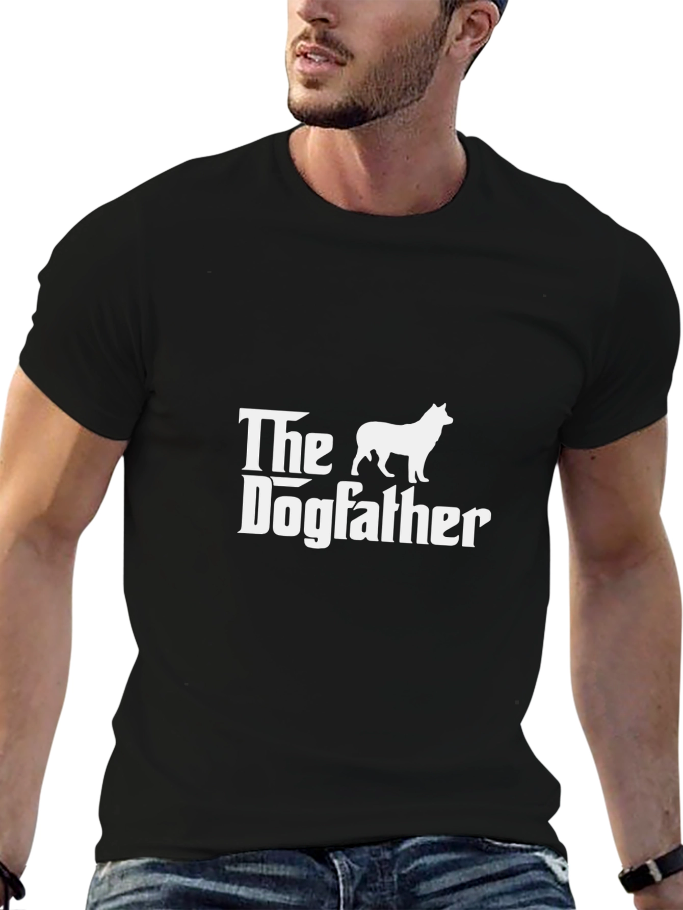 Camiseta Negra The Dogfather para Amantes de Perros
