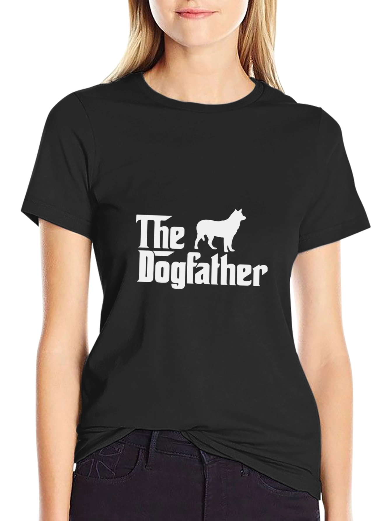 Camiseta Negra The Dogfather para Amantes de Perros